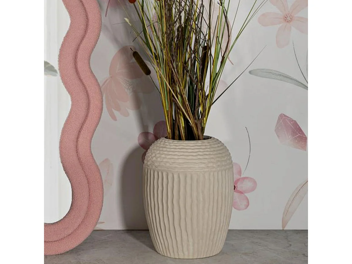 Vaso in magnesio colore crema cm ø 30x38,5