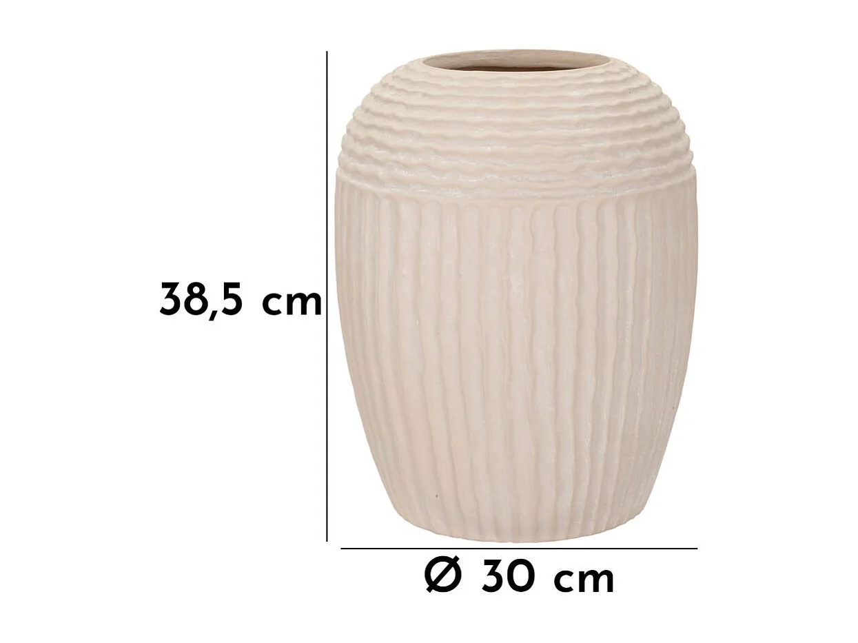 Vaso in magnesio colore crema cm ø 30x38,5