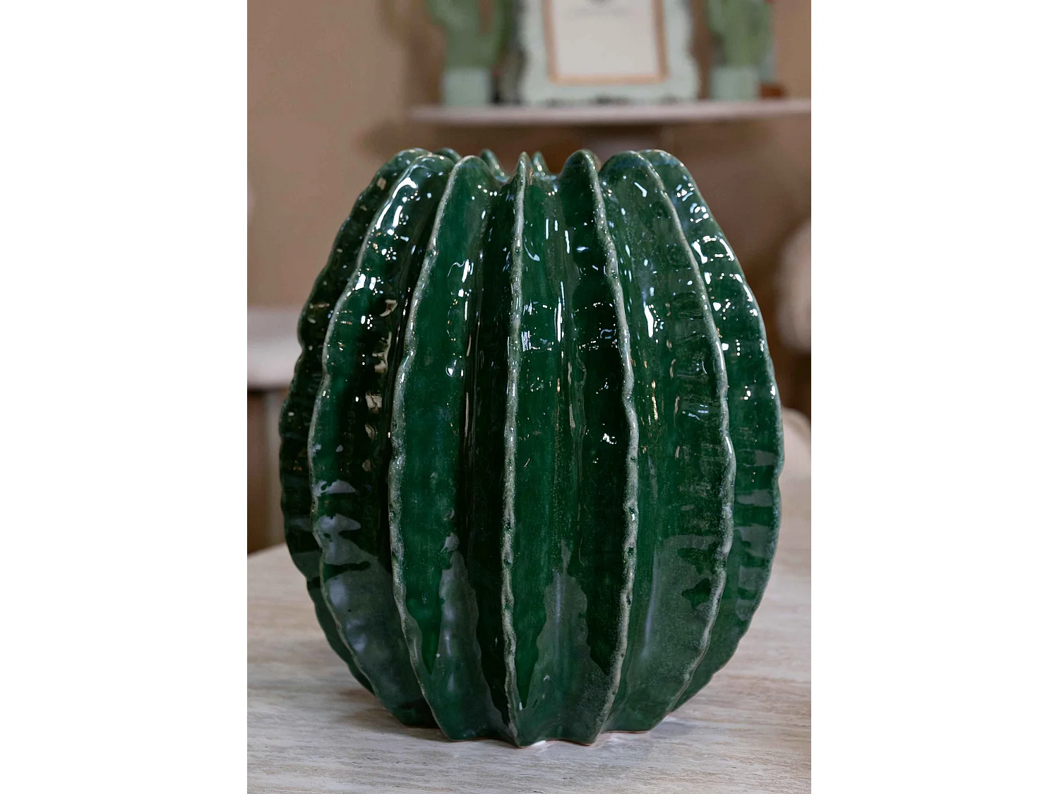 Vase en céramique verte, ø 28x31 cm