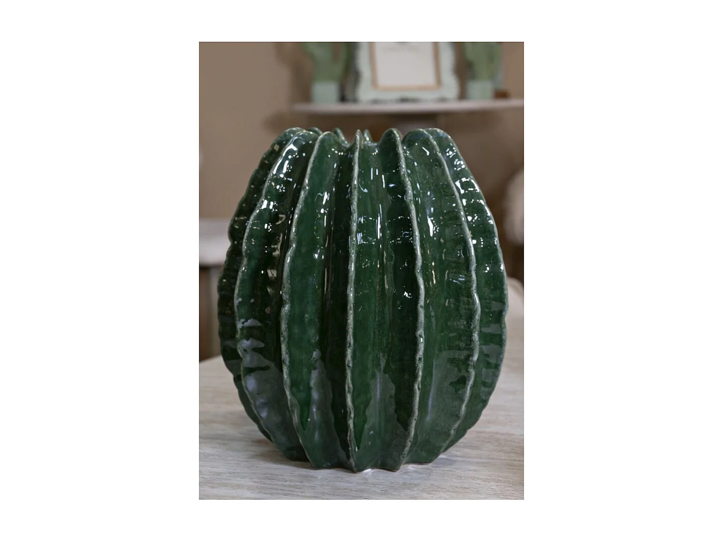 Vaso in ceramica colore verde cm ø 28x31