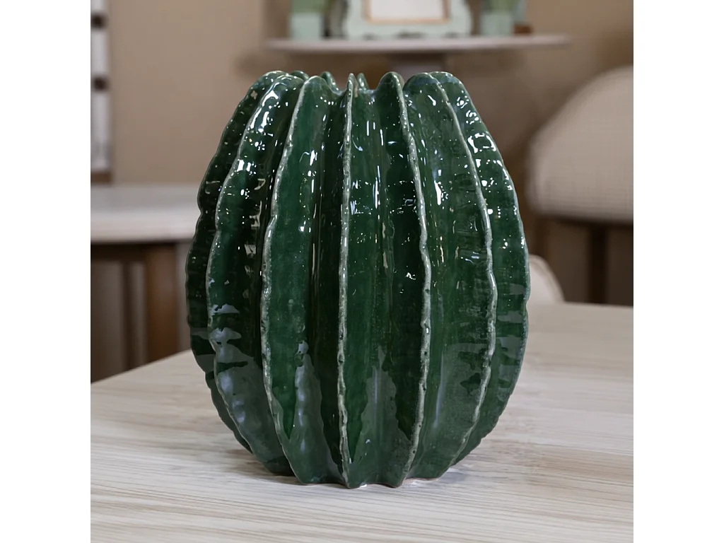 Osłonka dekoracyjna Cactus Ball, kolor zielony, ceramika, 28 x 28 x 31 cm, Mauro Ferretti