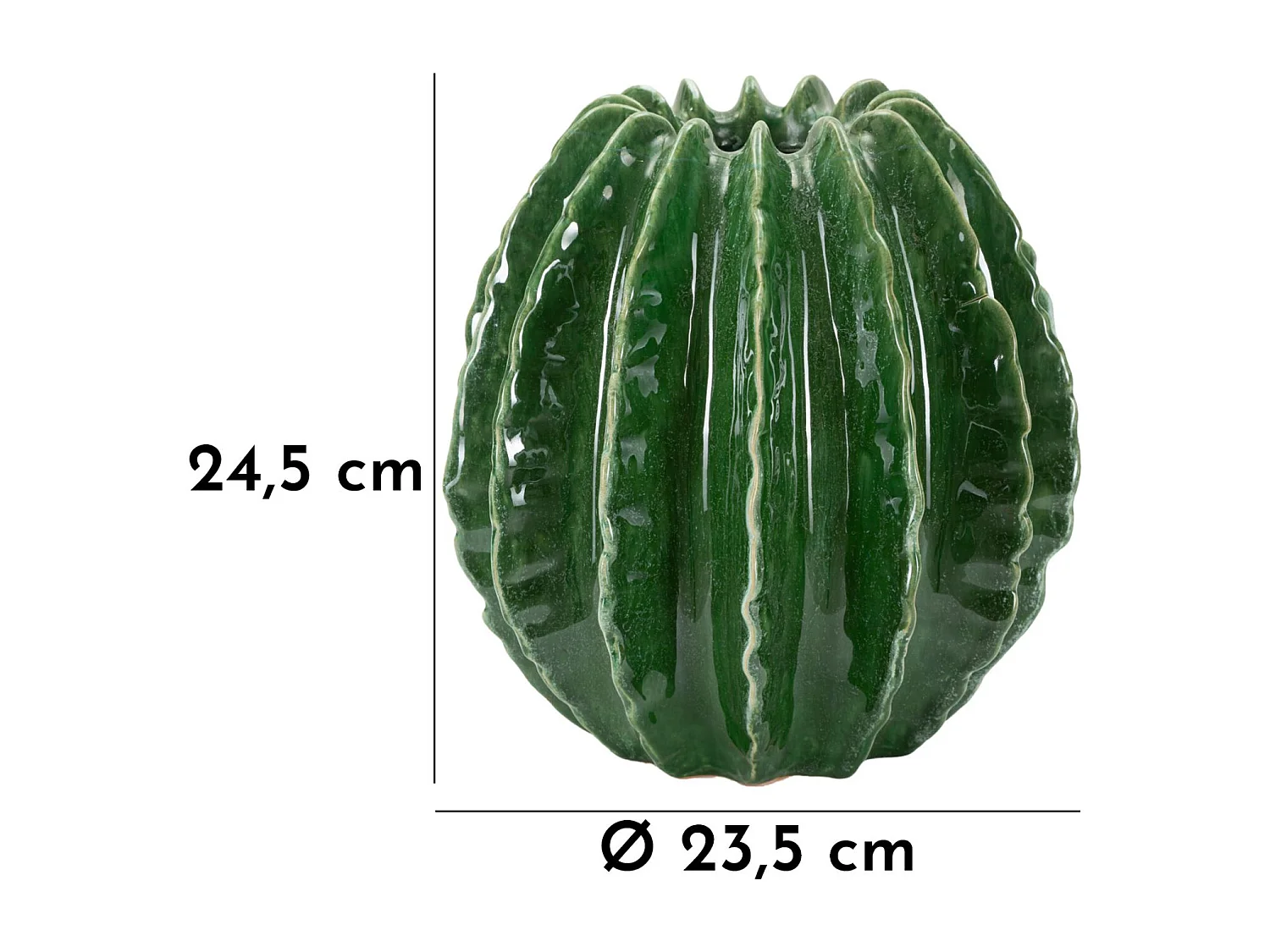 Vase en céramique verte, ø 23,5x24,5 cm