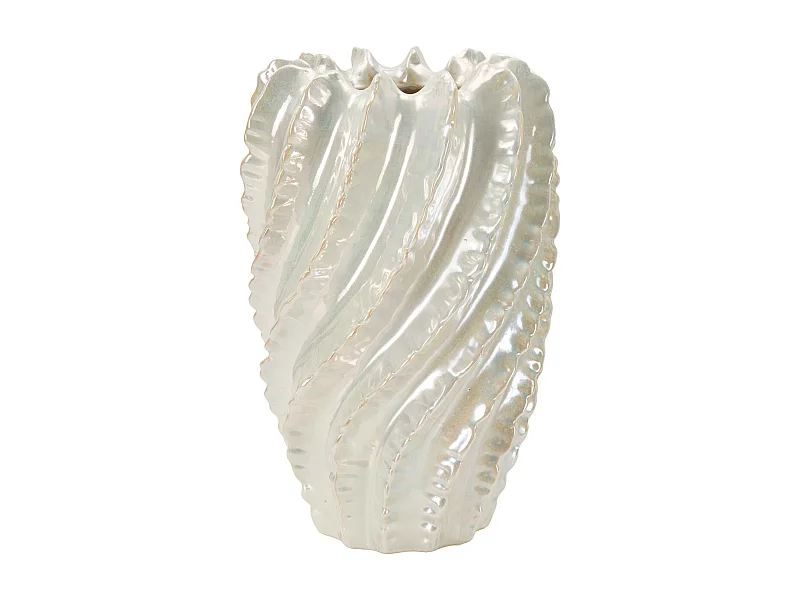 Vase en céramique couleur perle, ø 30x48 cm