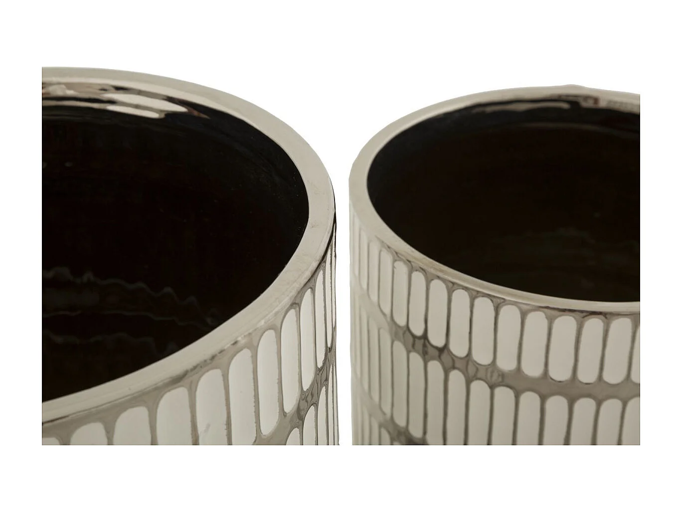 Set van 2 witte en gouden keramische vazen ​​Ø cm 22,5x24-18x19