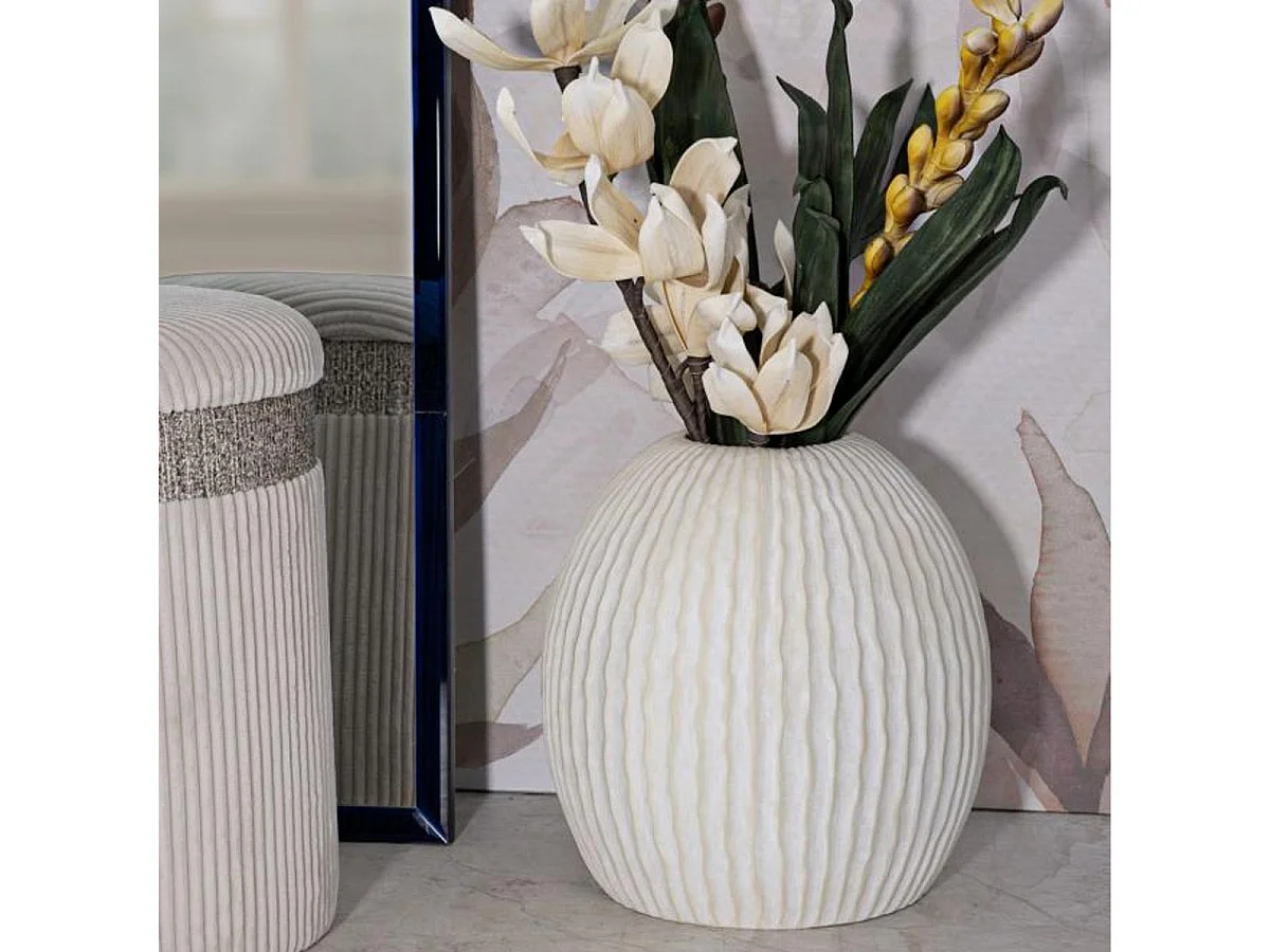 Vaso in magnesio colore crema cm ø 36,5x38