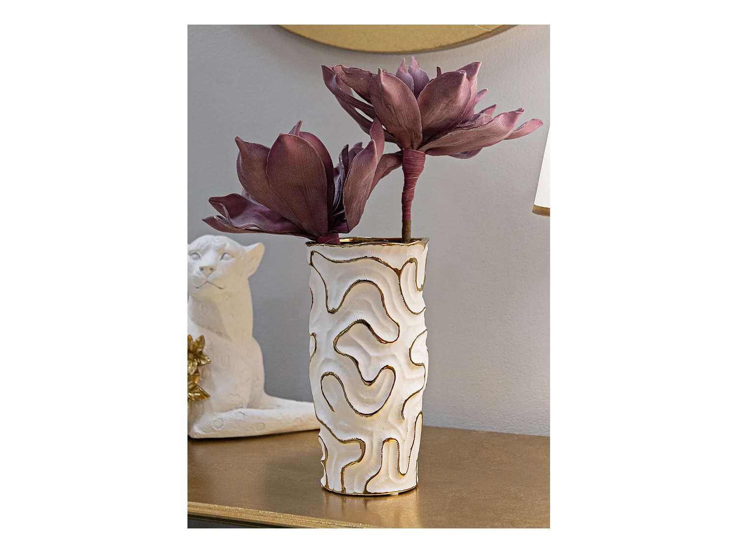 Vase Design en Céramique "Adore" 25cm Blanc
