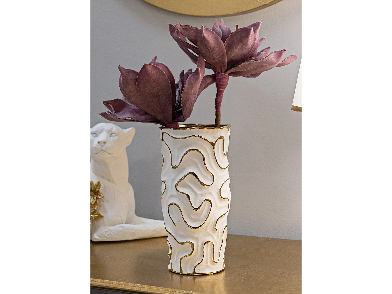 Vase Design en Céramique "Adore" 25cm Blanc