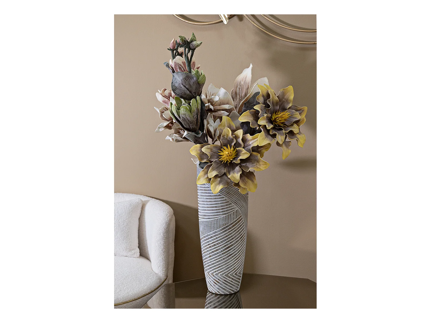 Vase en résine blanche cm ø 18x45