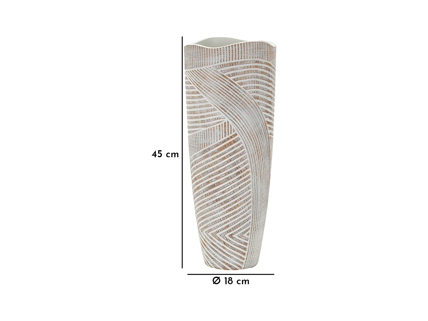 Vase en résine blanche cm ø 18x45