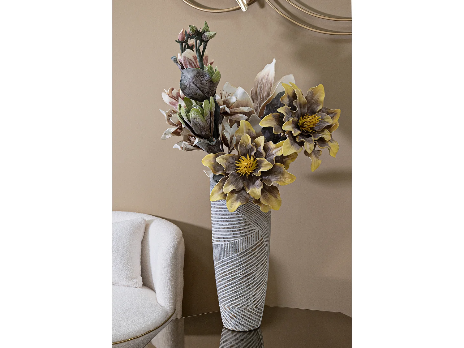 Vase en résine blanche cm ø 18x45