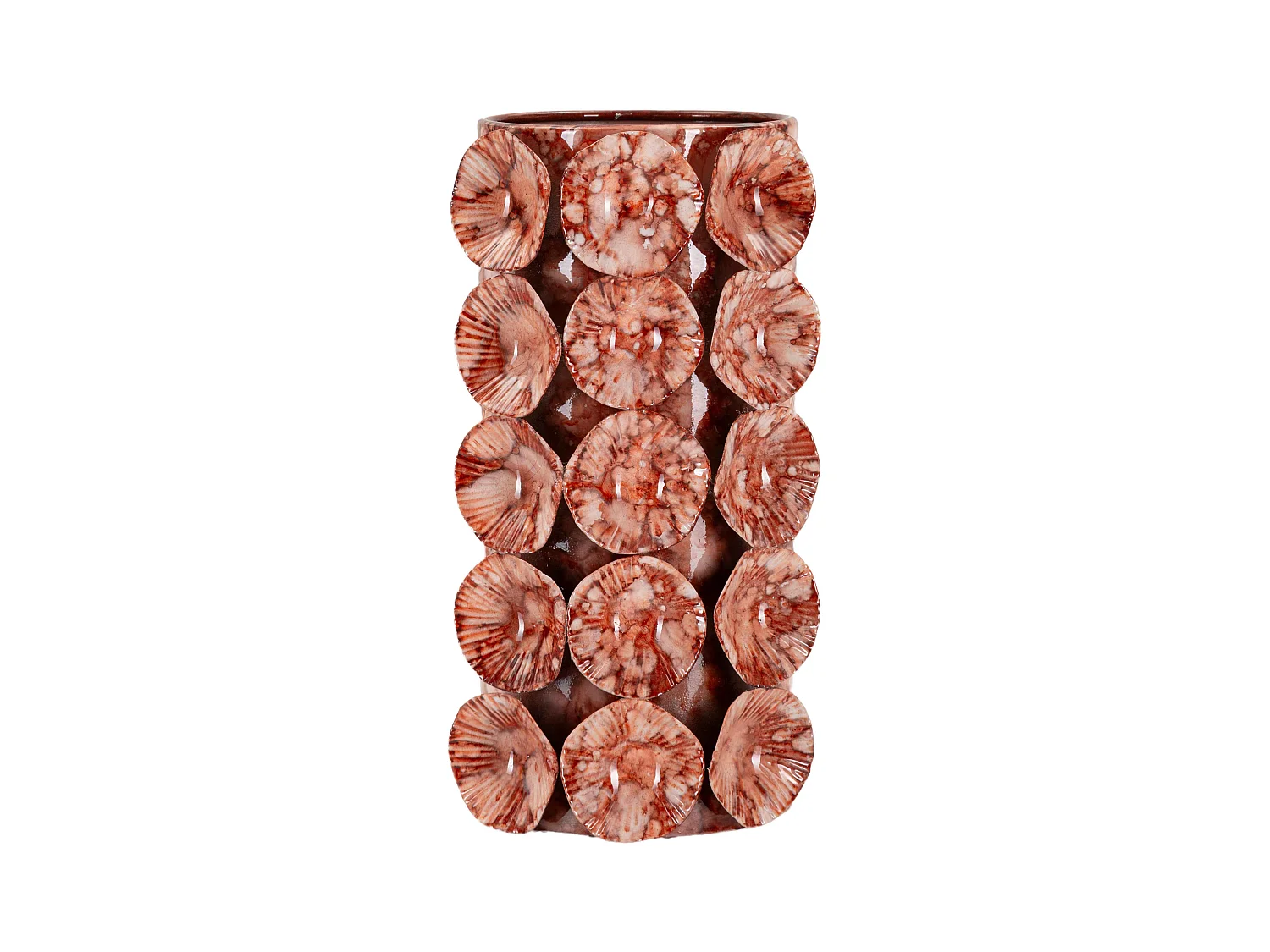 Vase en métal rouge cm 12,5x12,5x24