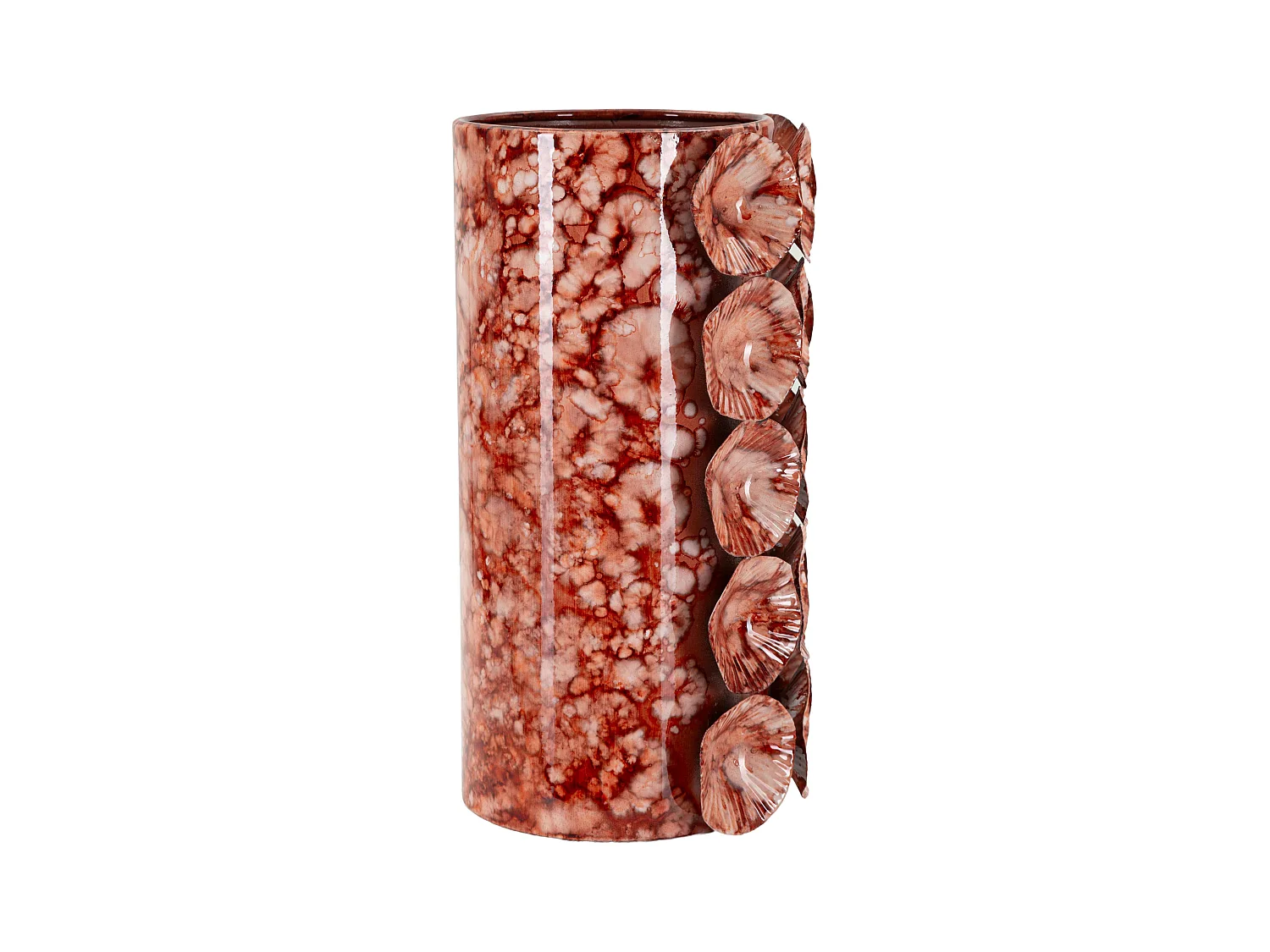 Vase en métal rouge cm 12,5x12,5x24