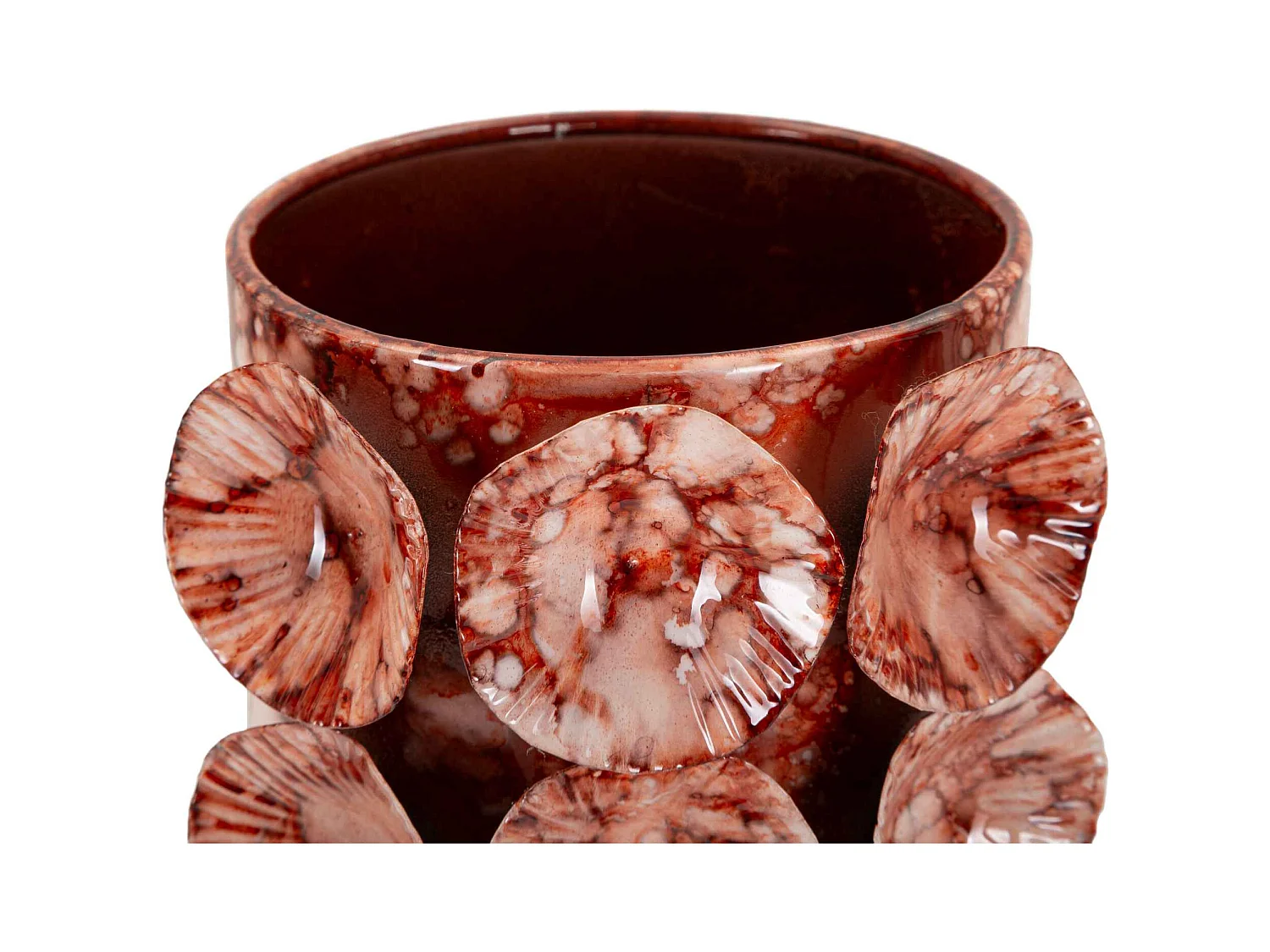 Vase en métal rouge cm 12,5x12,5x24