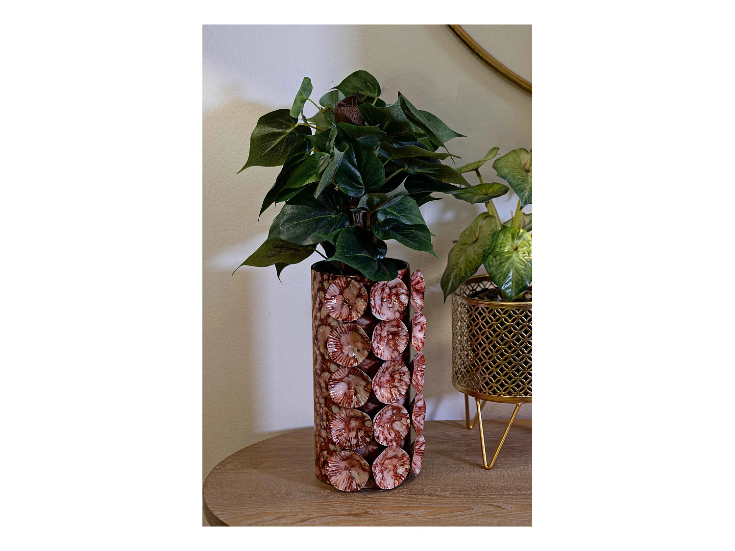 Vase en métal rouge cm 12,5x12,5x24