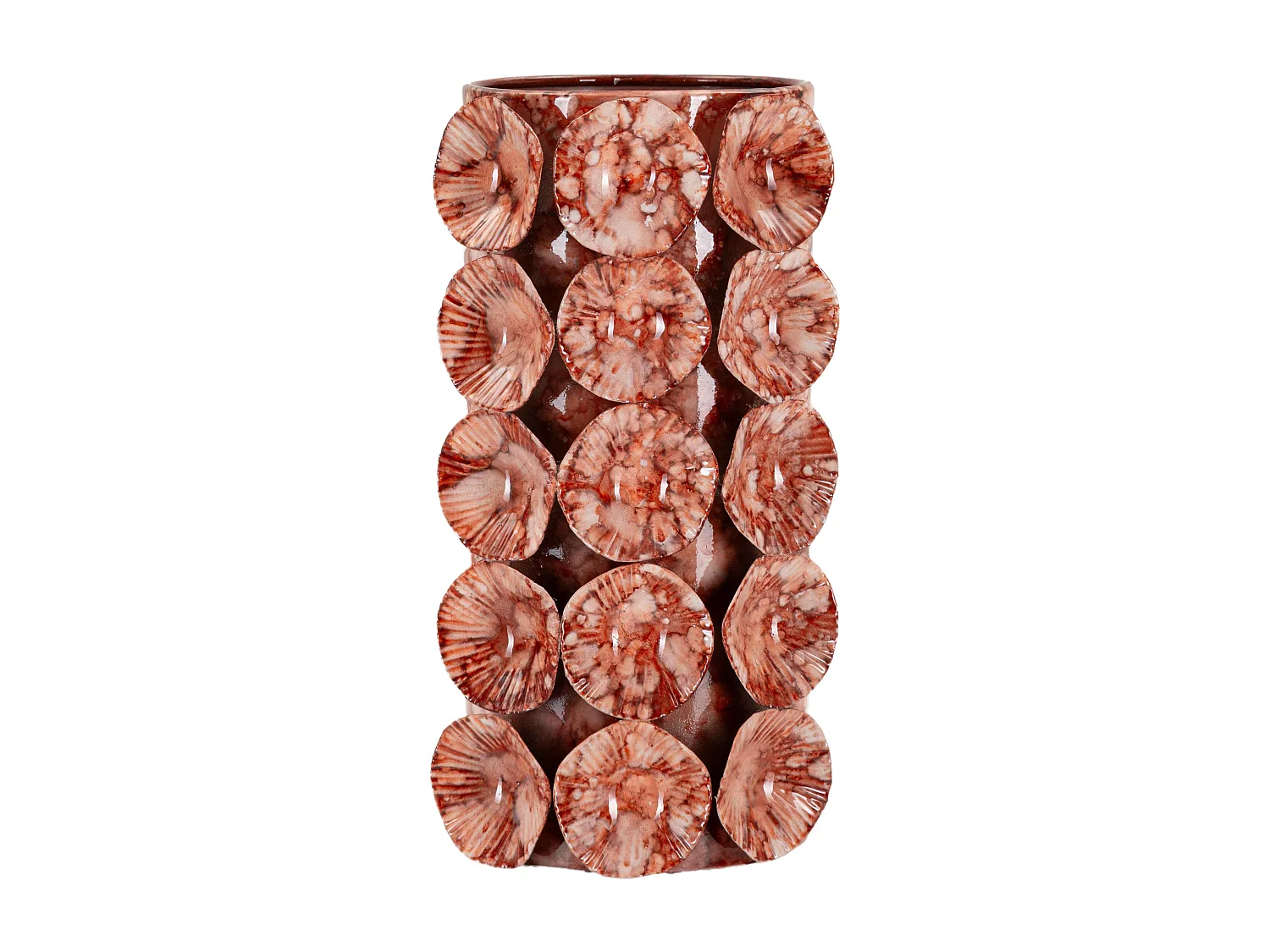 Vase en métal rouge cm 12,5x12,5x24