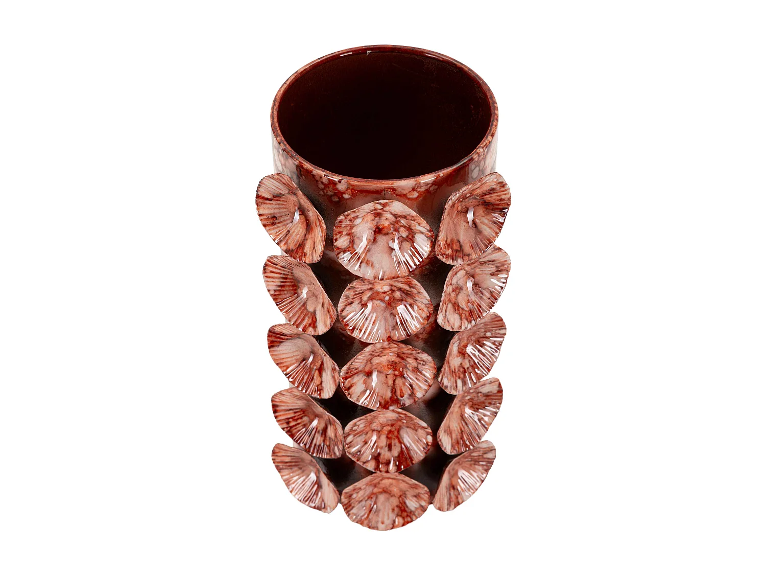 Vase en métal rouge cm 12,5x12,5x24