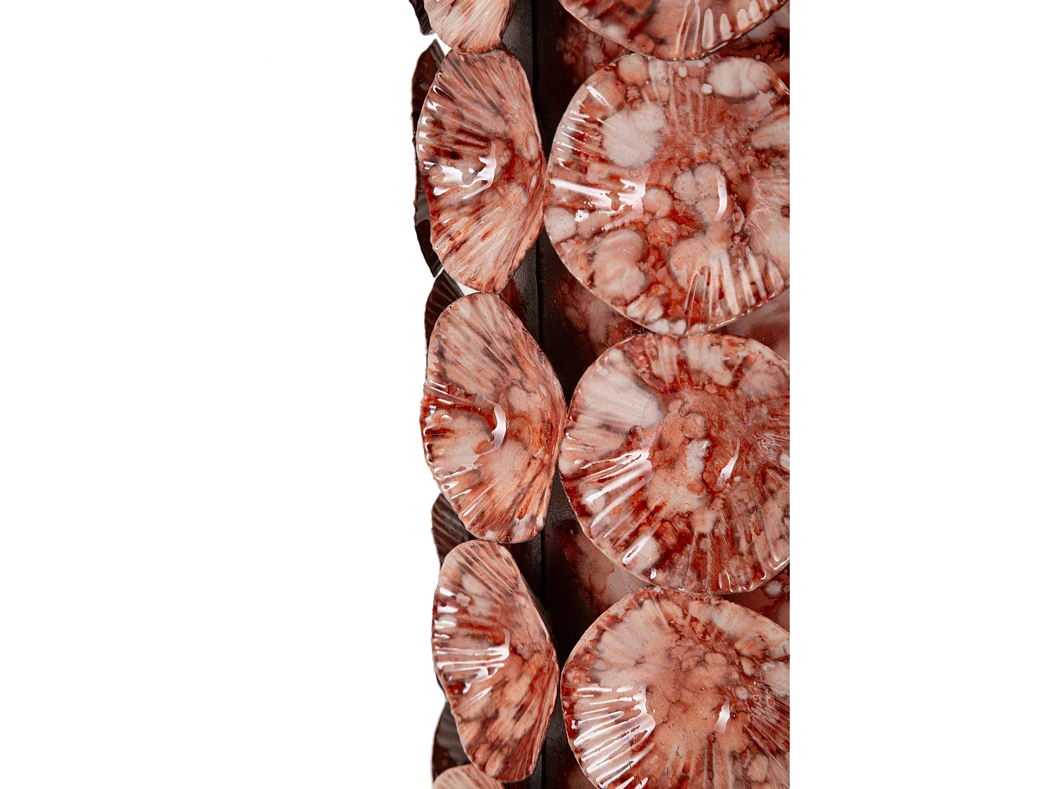 Vase en métal rouge cm 12,5x12,5x24