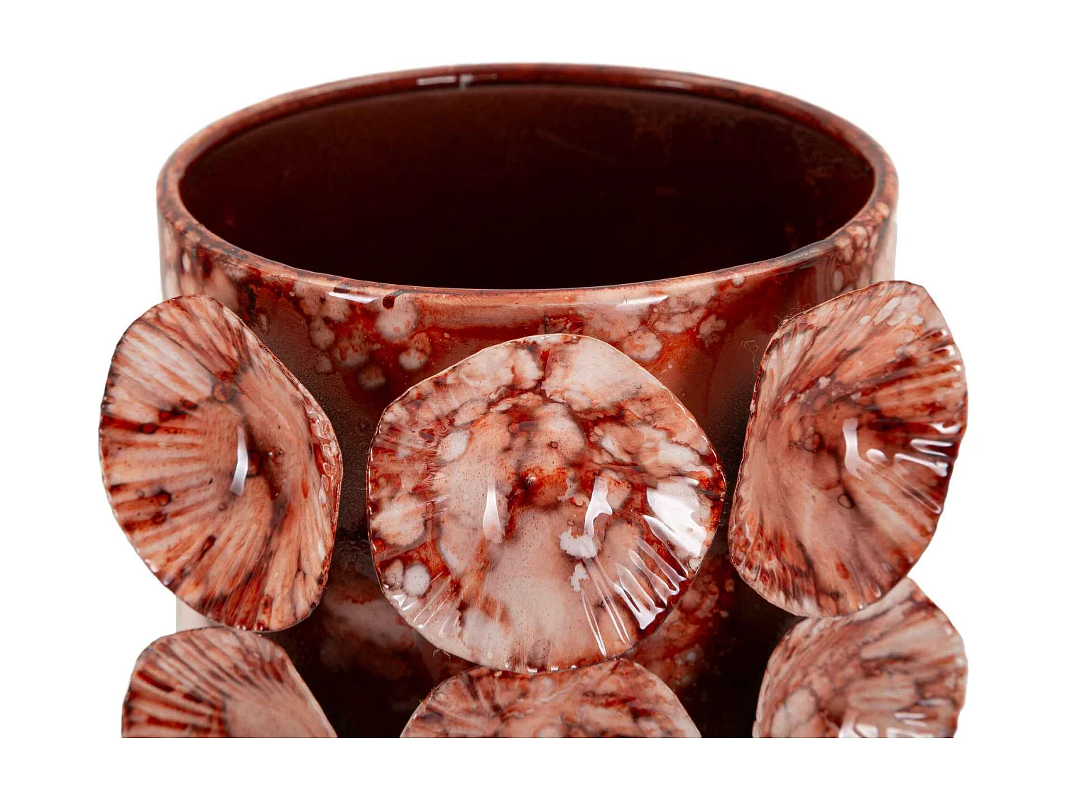 Vase en métal rouge cm 12,5x12,5x24