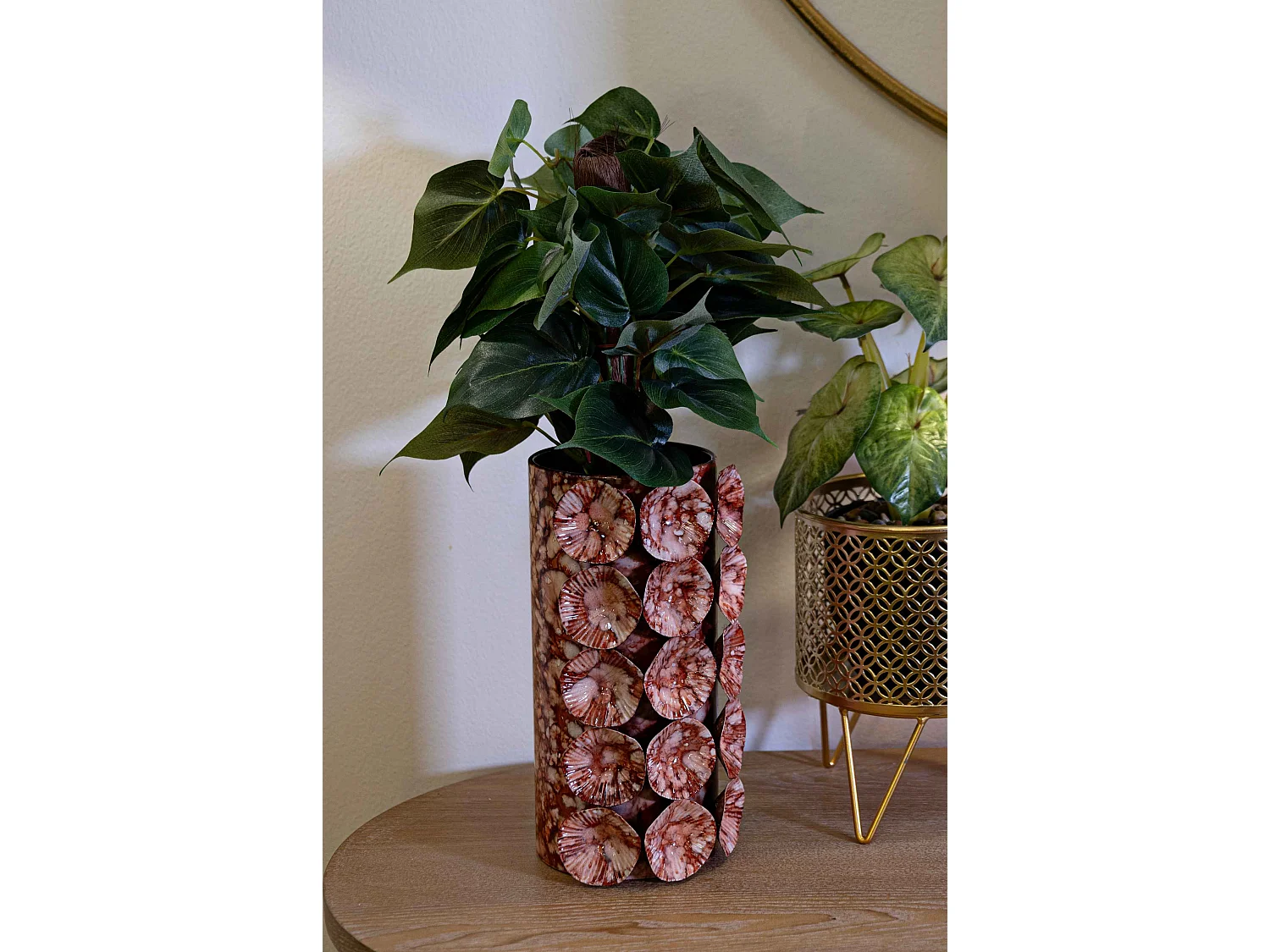 Vase en métal rouge cm 12,5x12,5x24