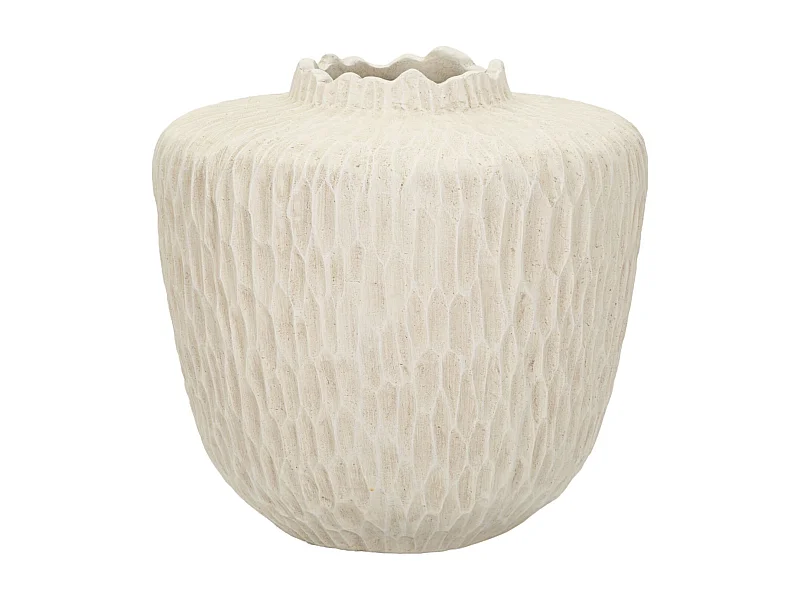 Vaso in magnesio colore crema cm ø 35x32,5