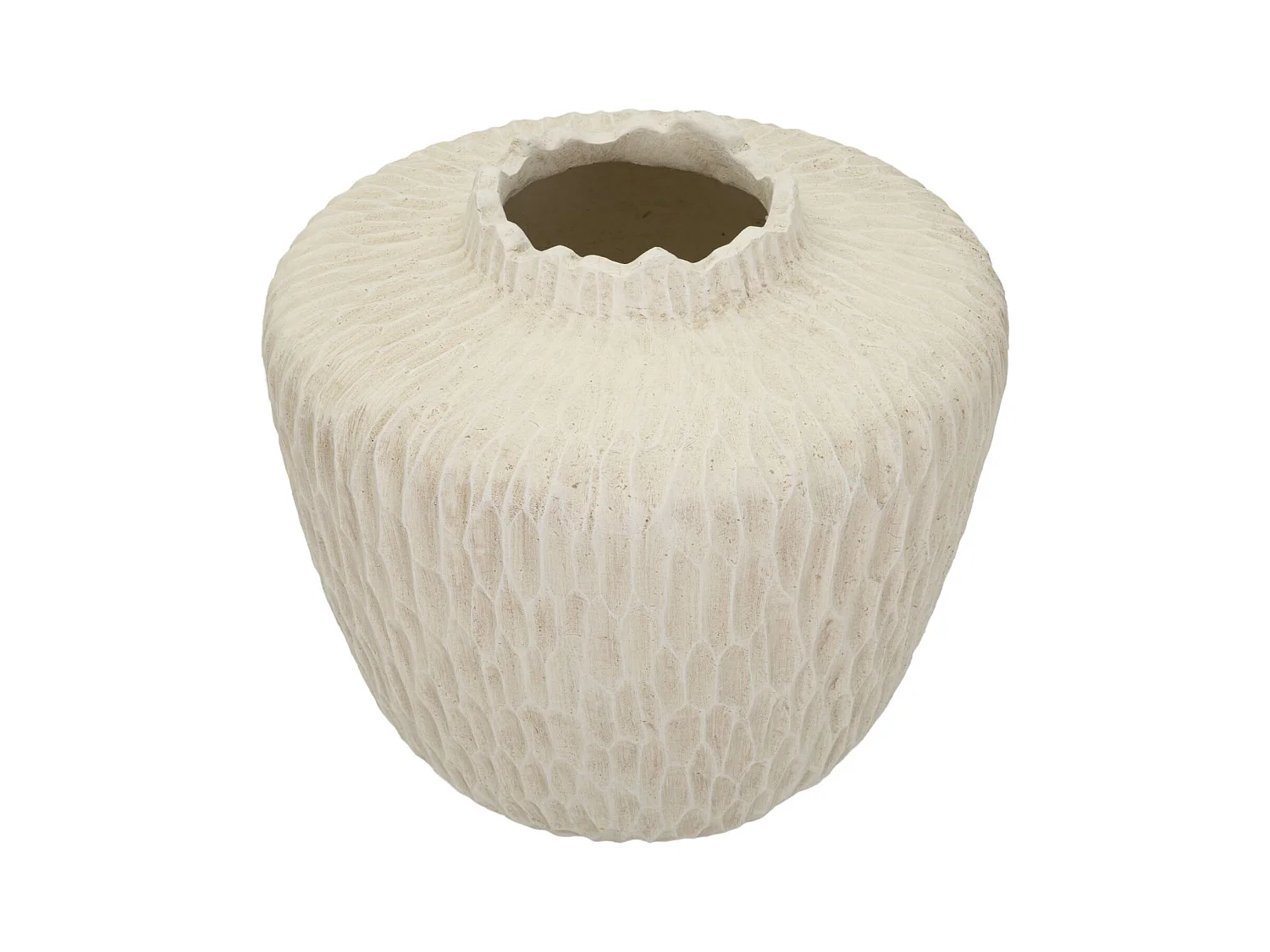 Vaso in magnesio colore crema cm ø 35x32,5