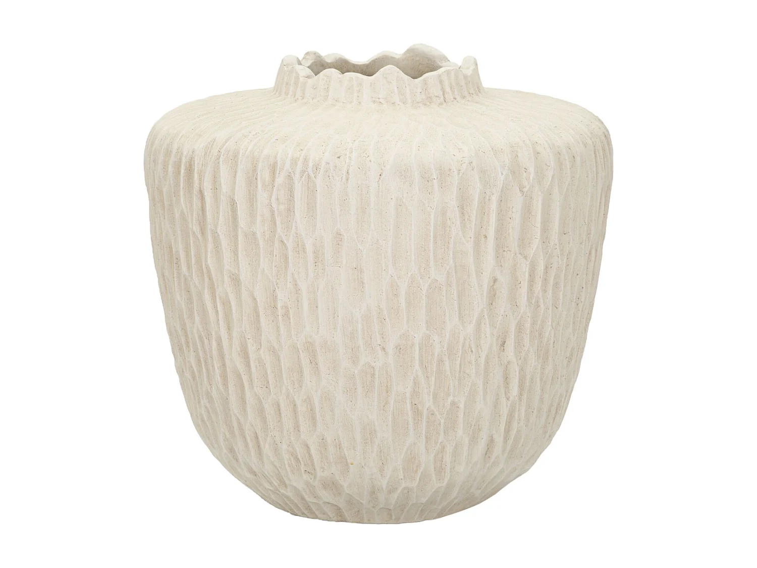 Vaso in magnesio colore crema cm ø 35x32,5