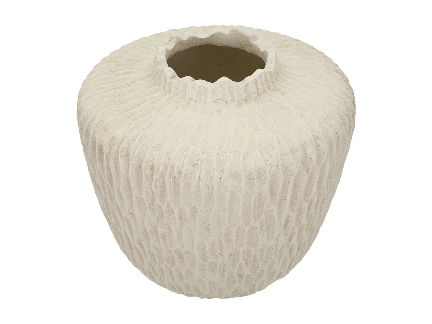 Vaso in magnesio colore crema cm ø 35x32,5