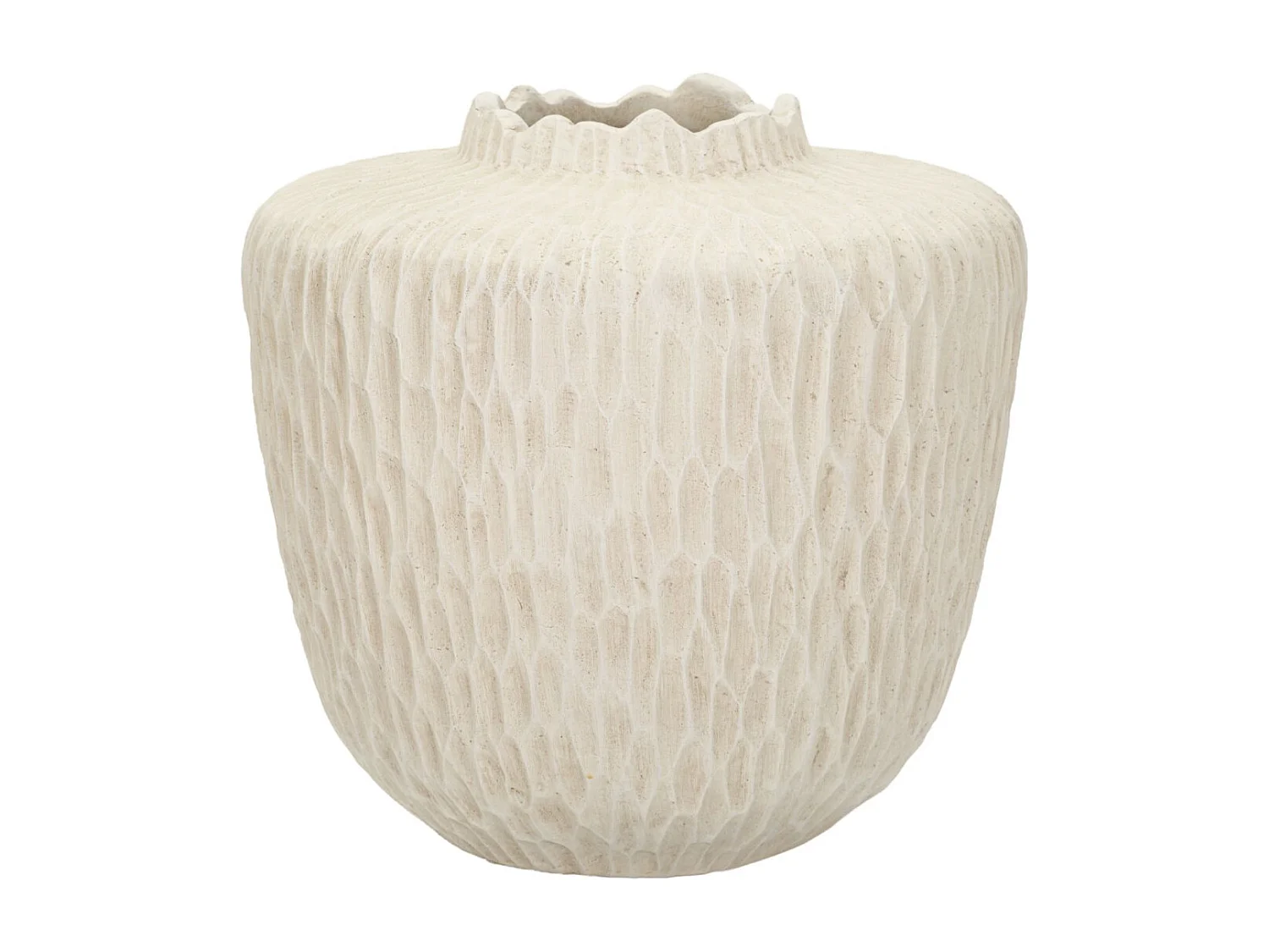 Vaso in magnesio colore crema cm ø 35x32,5
