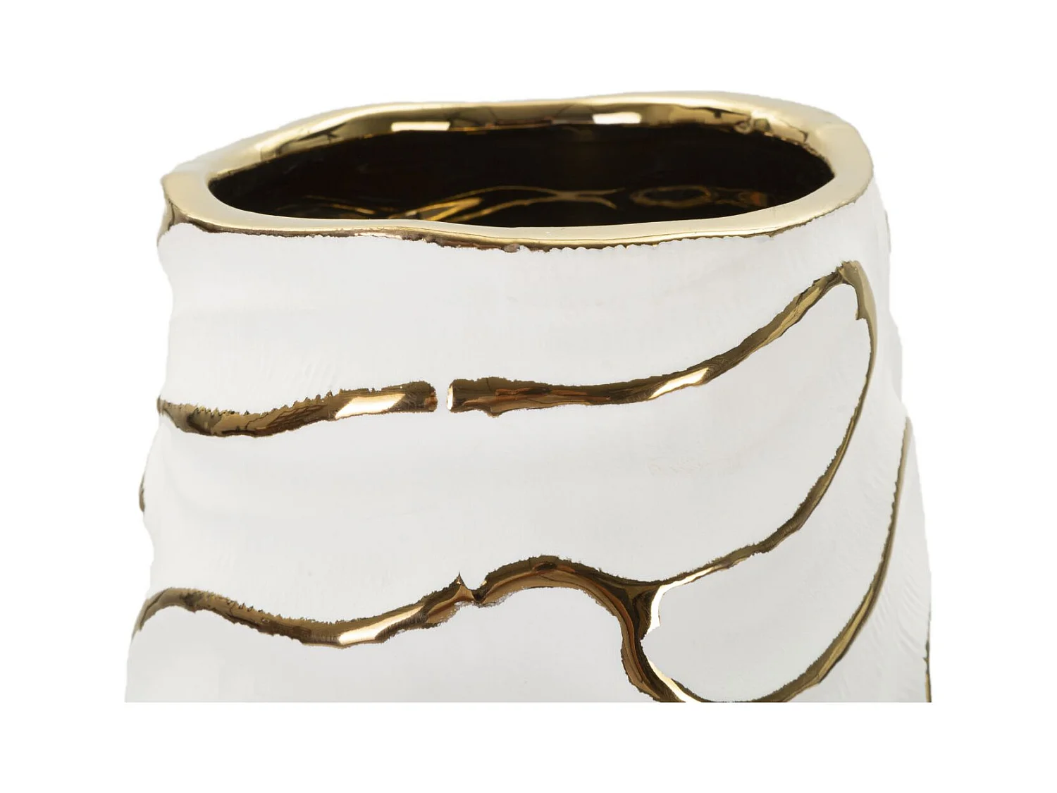 Vase Design en Céramique "Lia" 39cm Blanc