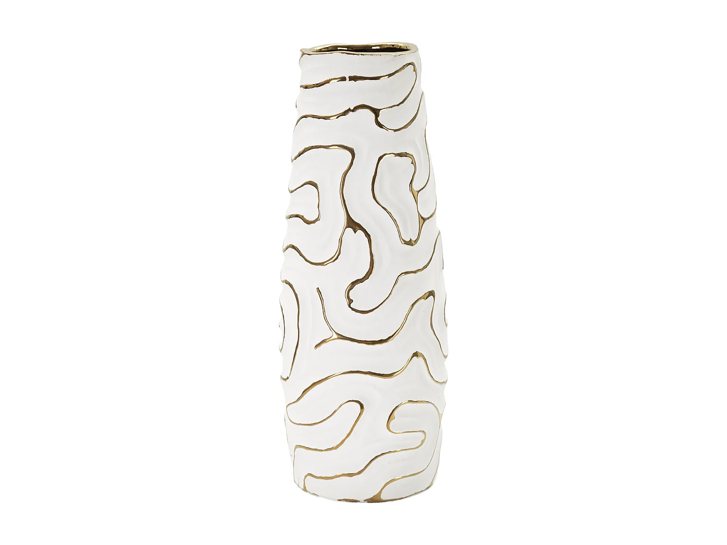 Vase Design en Céramique "Lia" 39cm Blanc