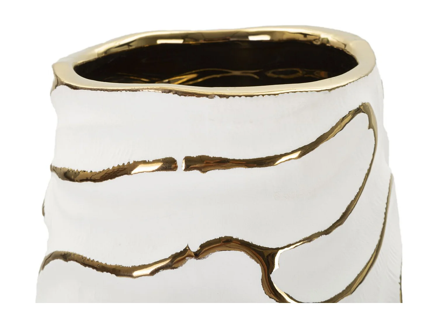 Vase Design en Céramique "Lia" 39cm Blanc