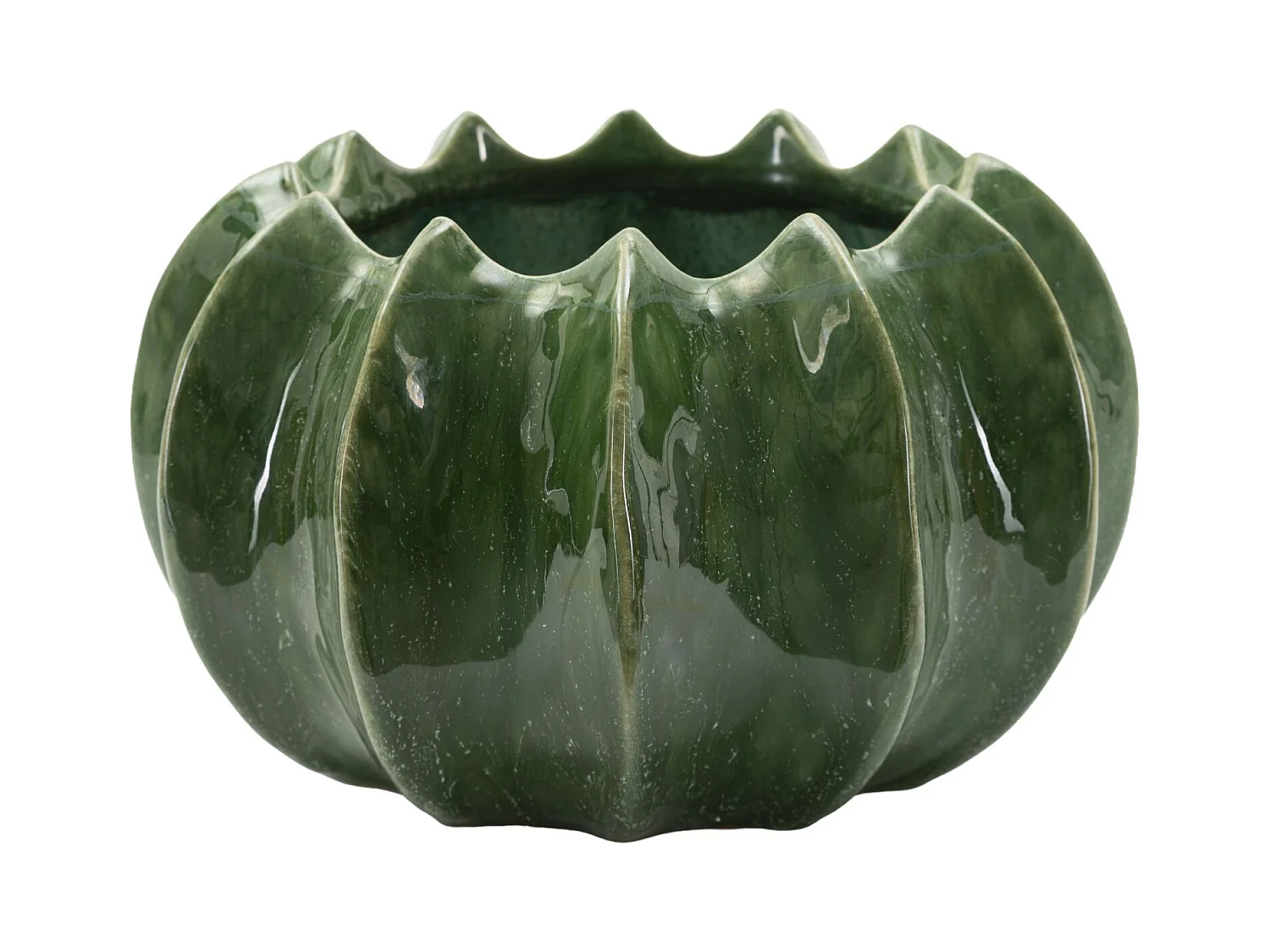 Vaso in ceramica colore verde cm ø 22x13,5