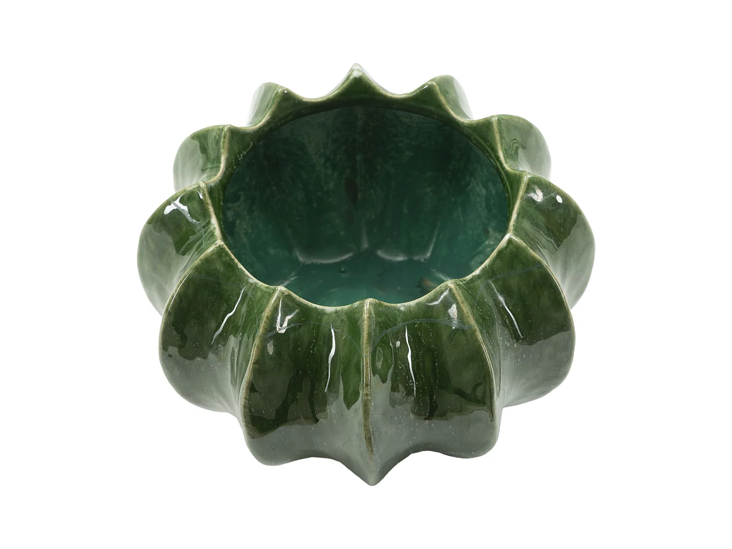 Vaso in ceramica colore verde cm ø 22x13,5