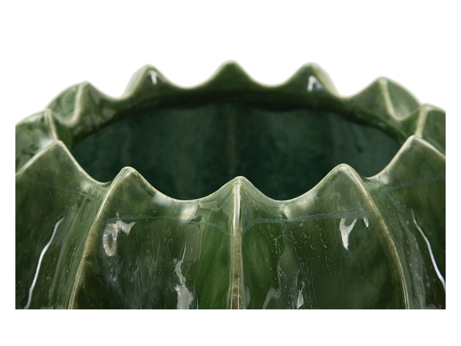 Vaso in ceramica colore verde cm ø 22x13,5