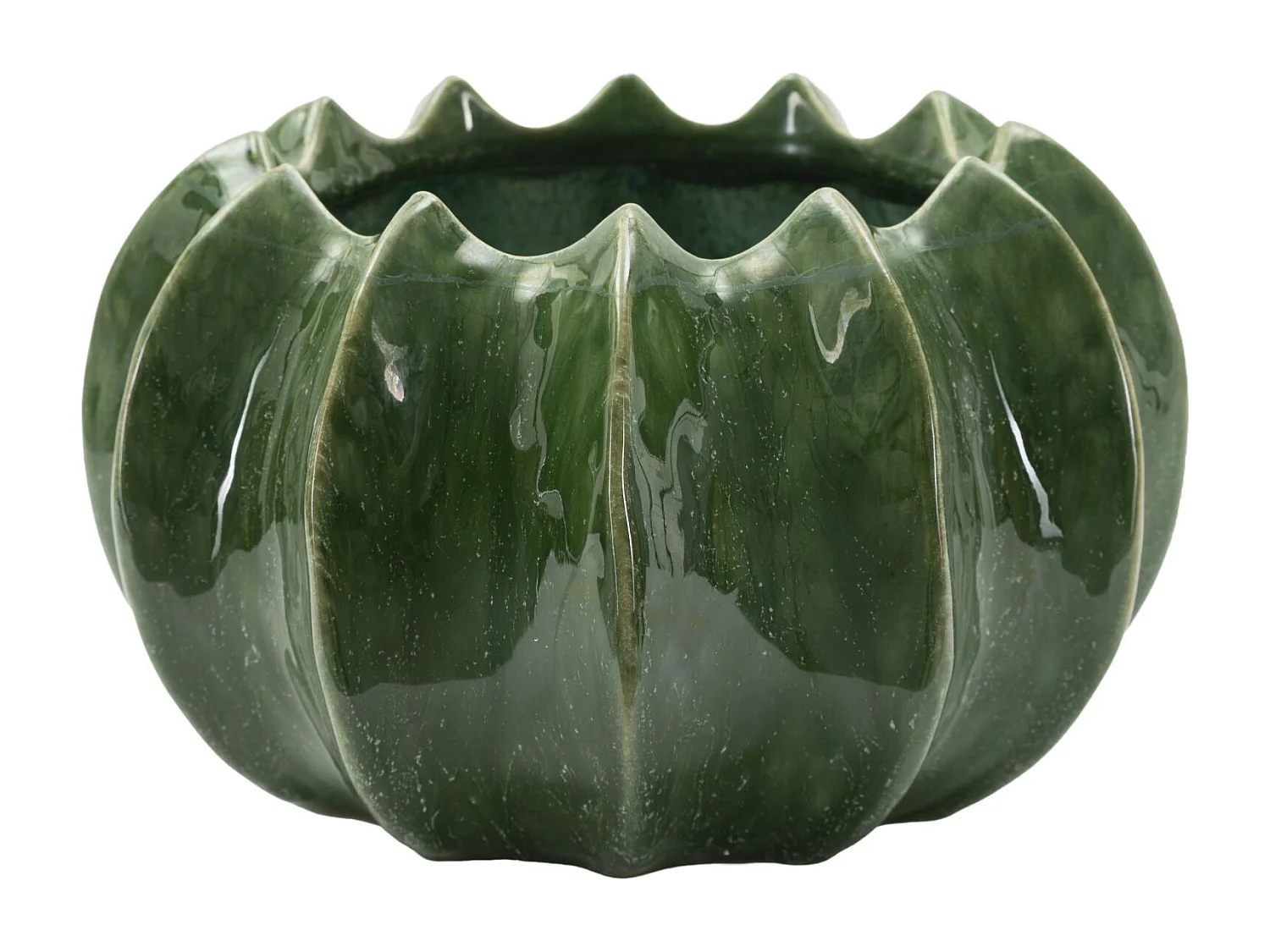 Vase en céramique verte, ø 22x13,5 cm