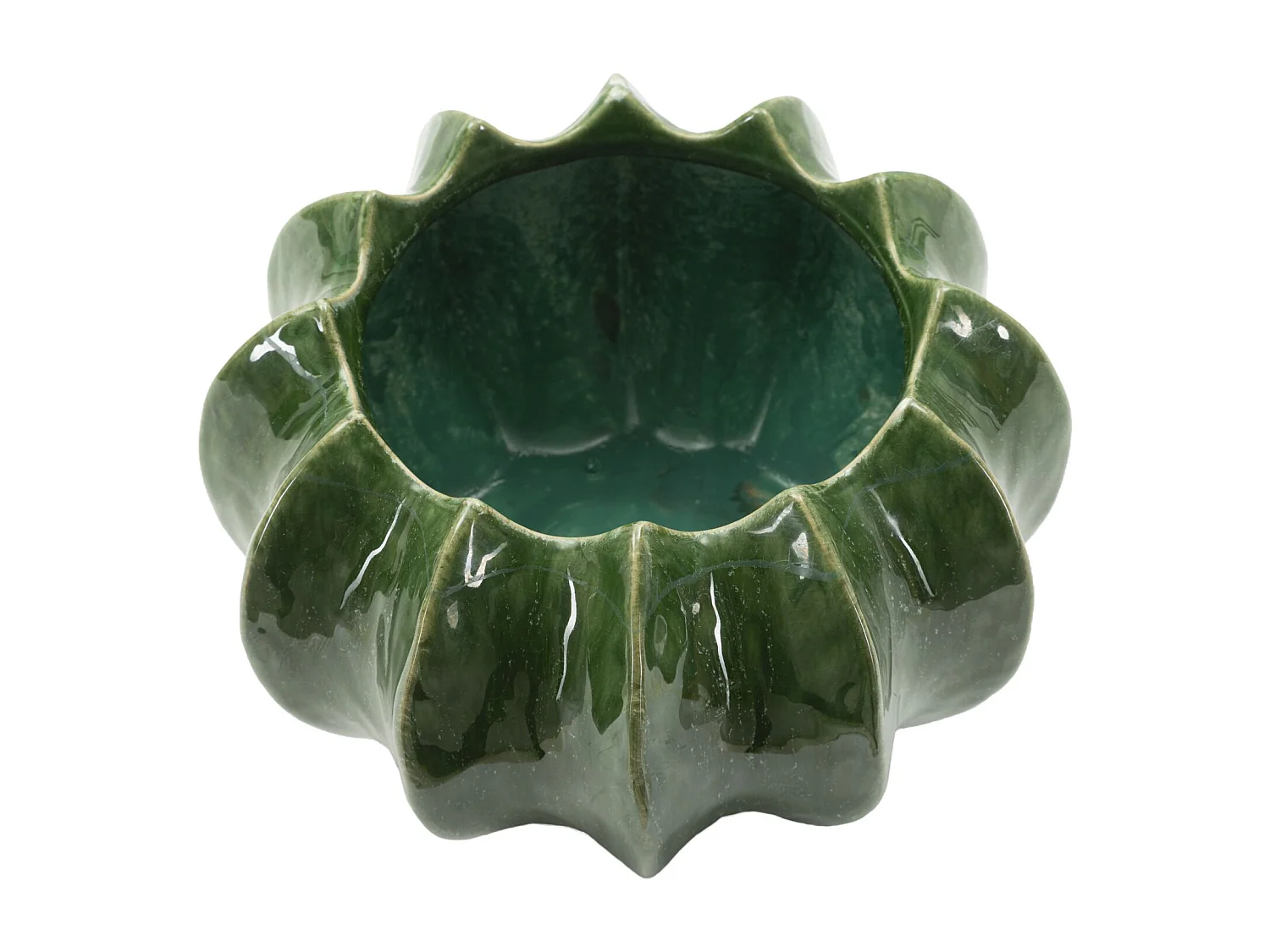 Vase en céramique verte, ø 22x13,5 cm