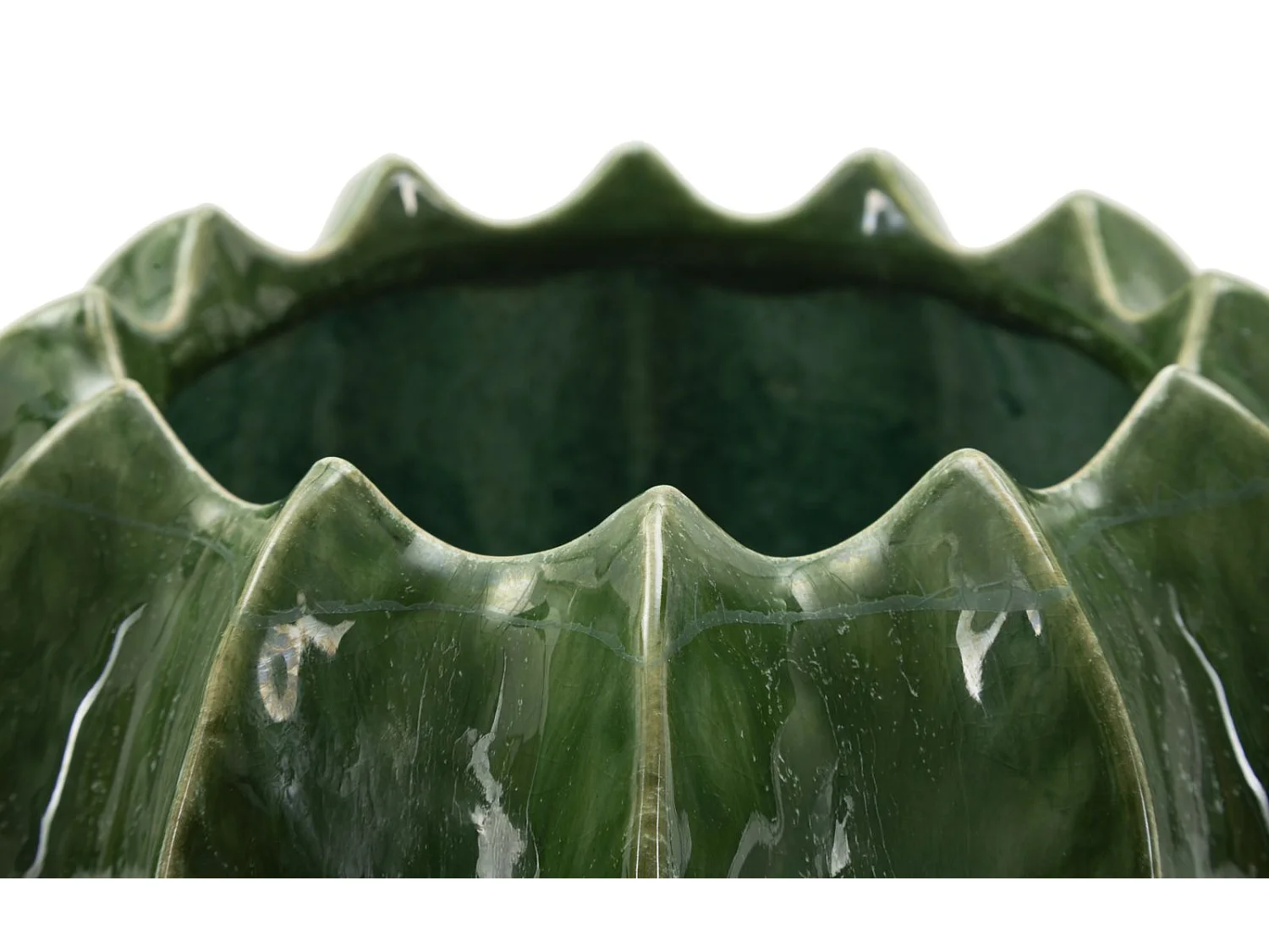 Vase en céramique verte, ø 22x13,5 cm