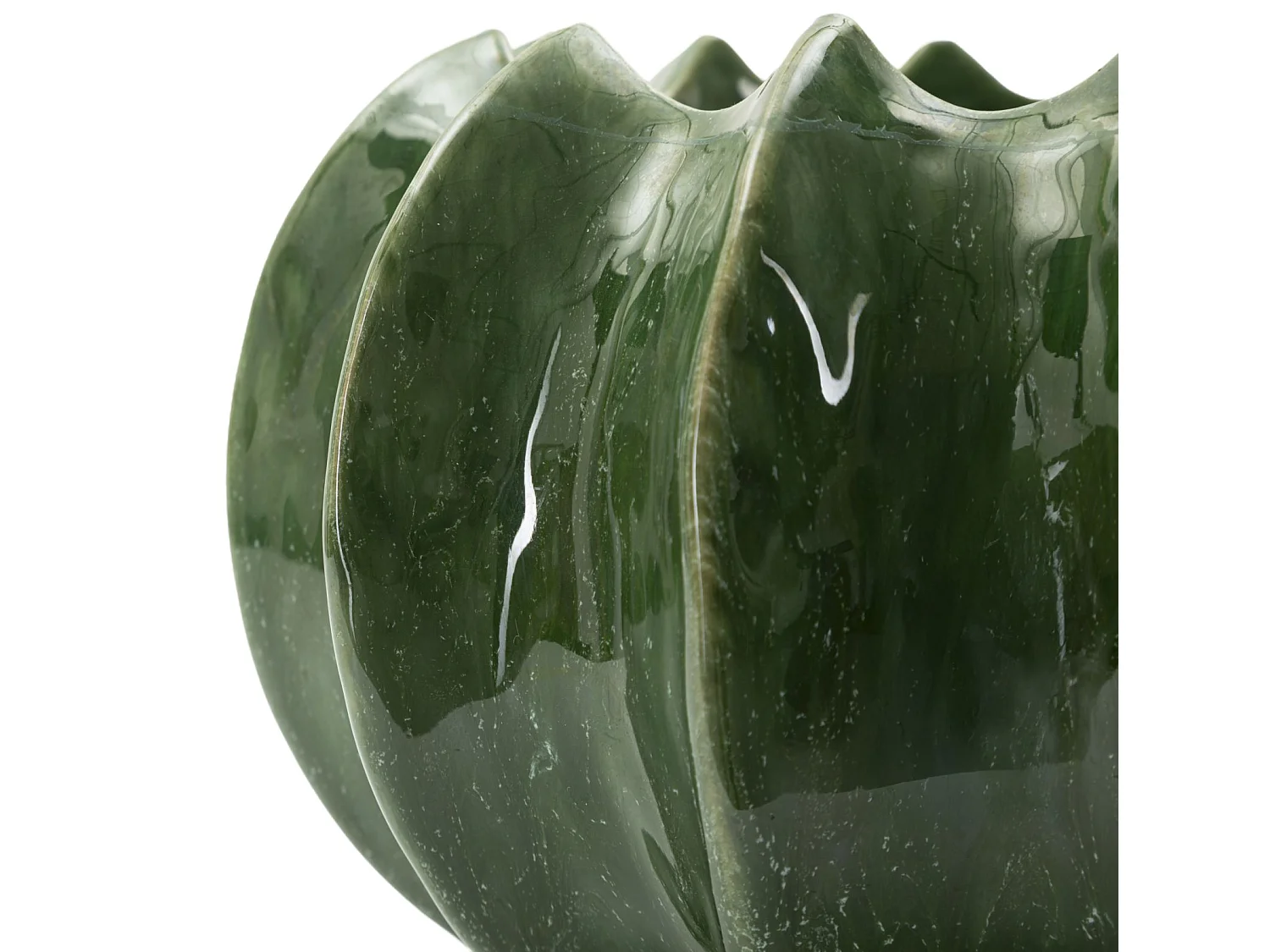 Vase en céramique verte, ø 22x13,5 cm