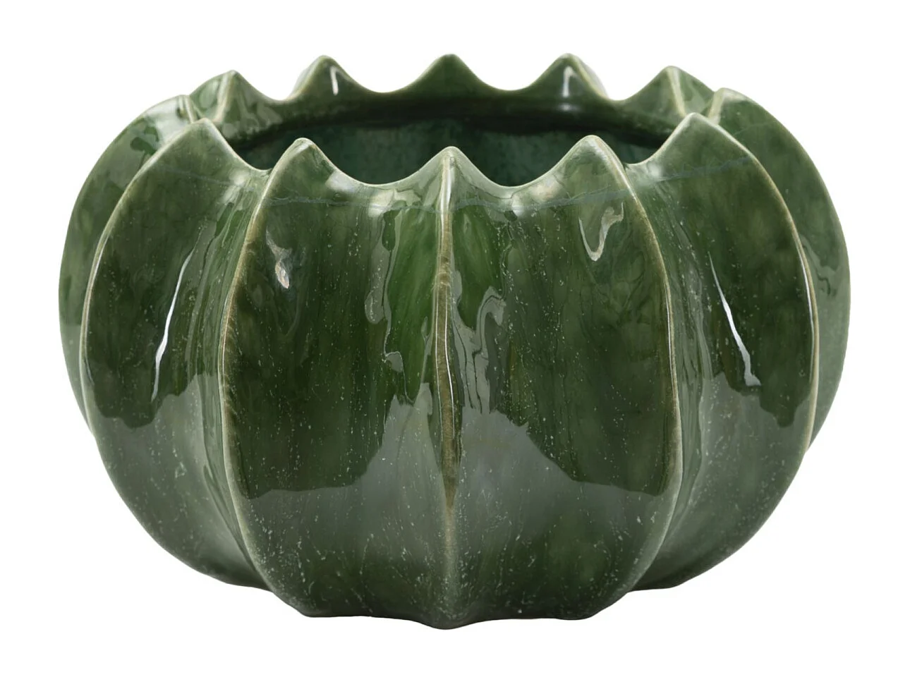 Vaso in ceramica colore verde cm ø 22x13,5