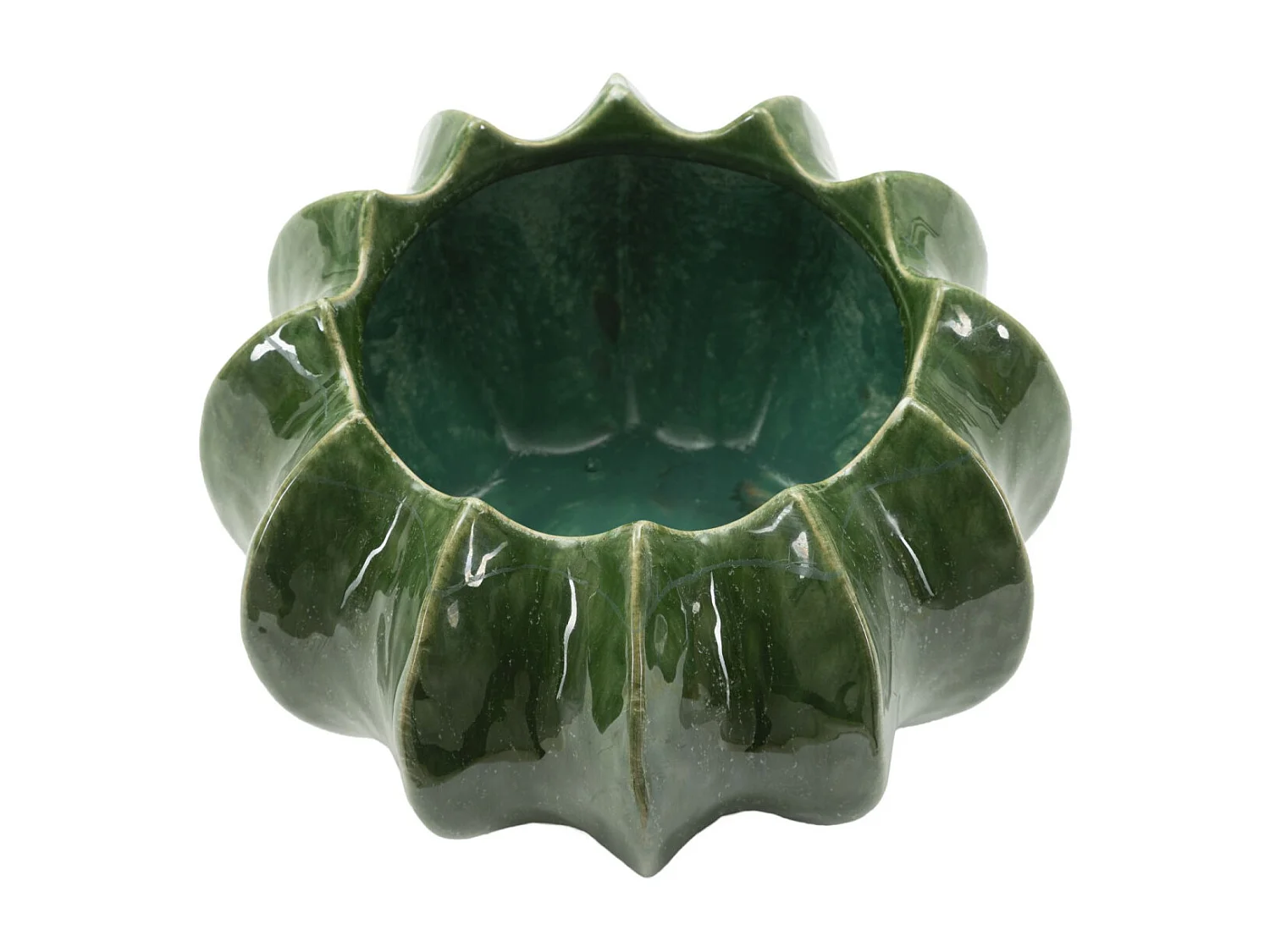 Vaso in ceramica colore verde cm ø 22x13,5