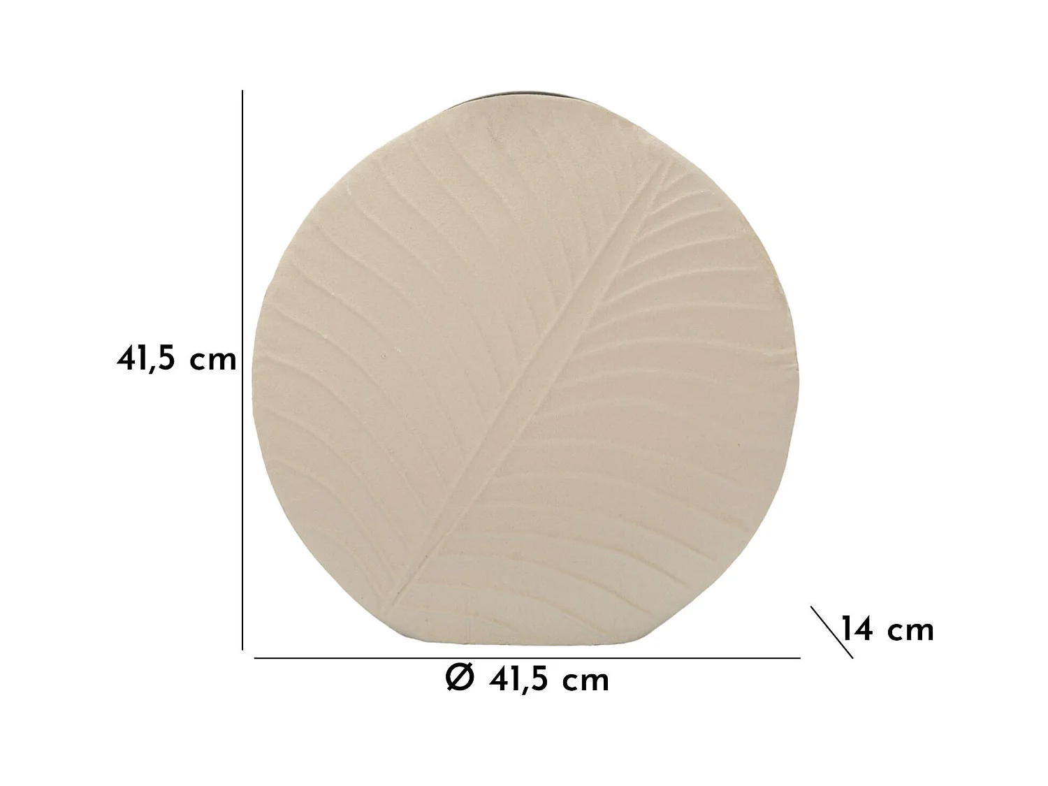 Vase en métal couleur crème cm ø 41,5x14