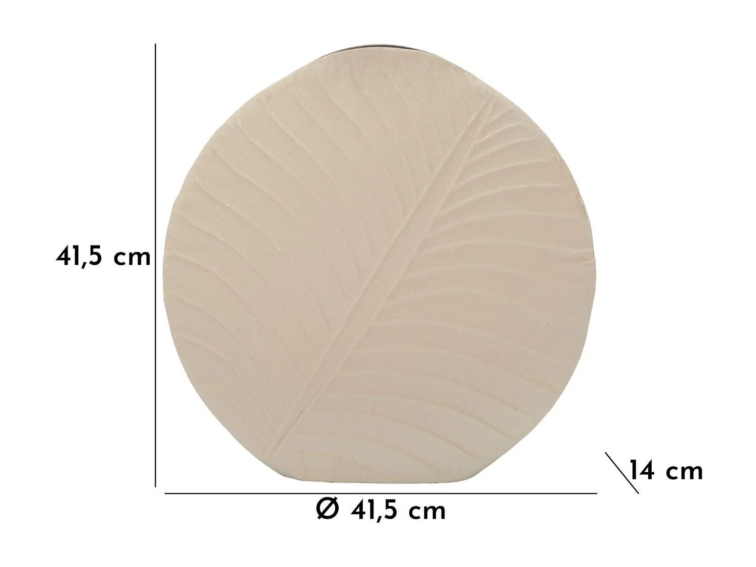 Vase en métal couleur crème cm ø 41,5x14