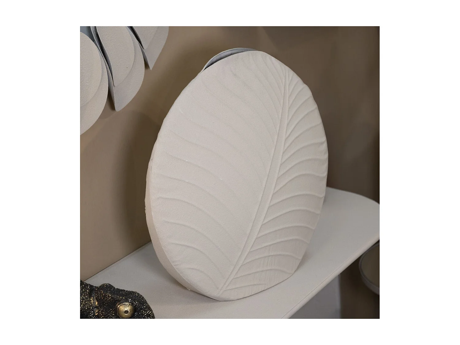 Vase Rond Design "Dune" 41cm Crème