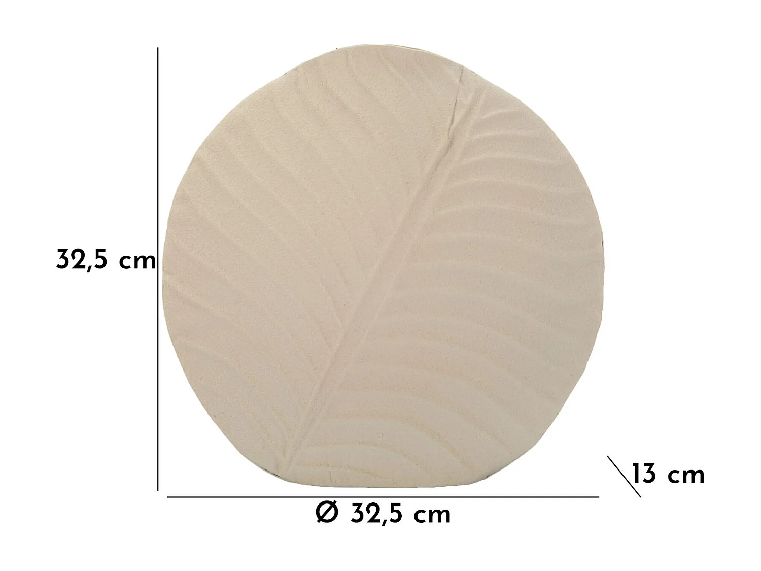 Vase en métal couleur crème cm ø 32,5x13