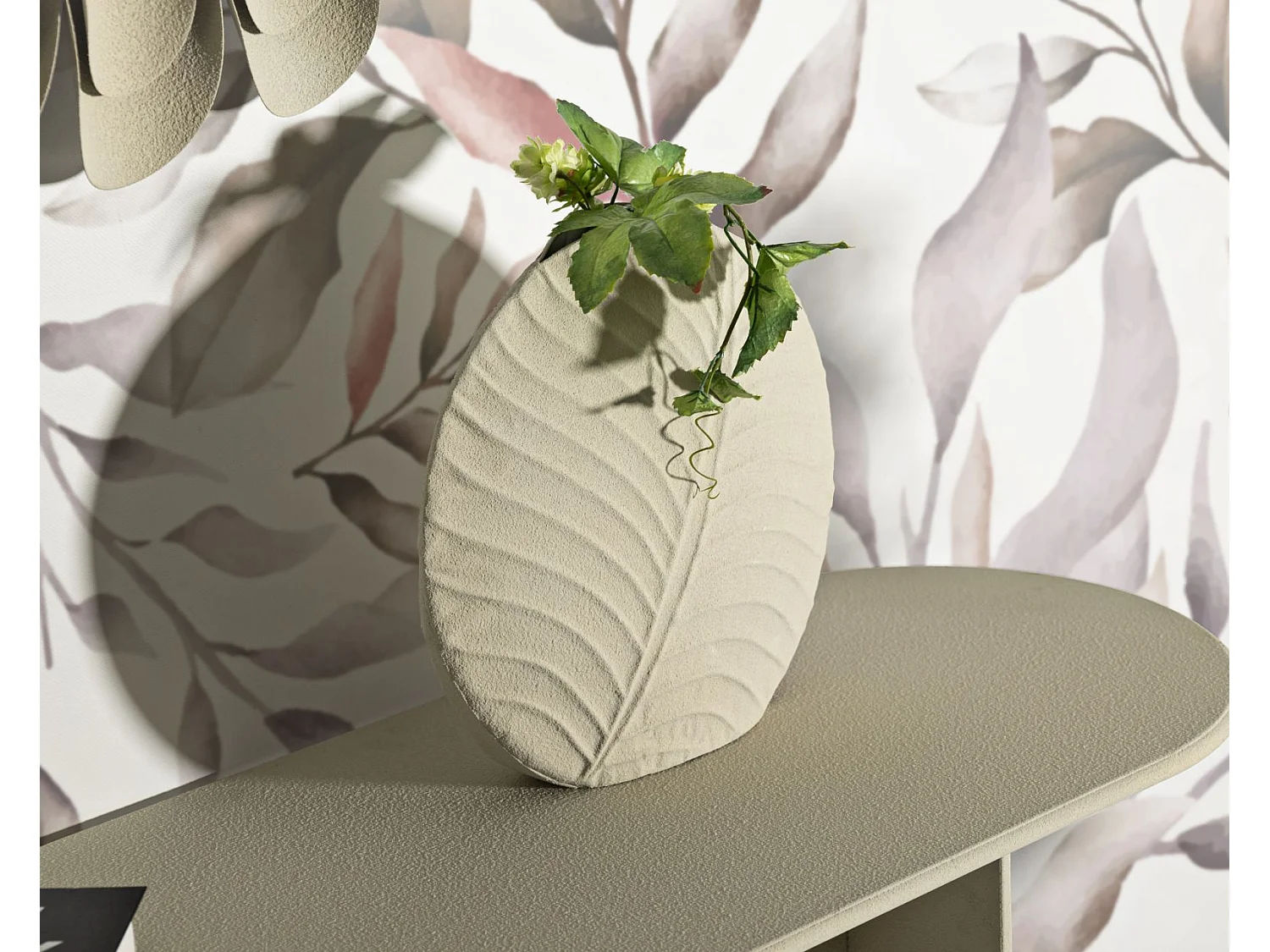 Vase Rond Design "Dune" 32cm Crème