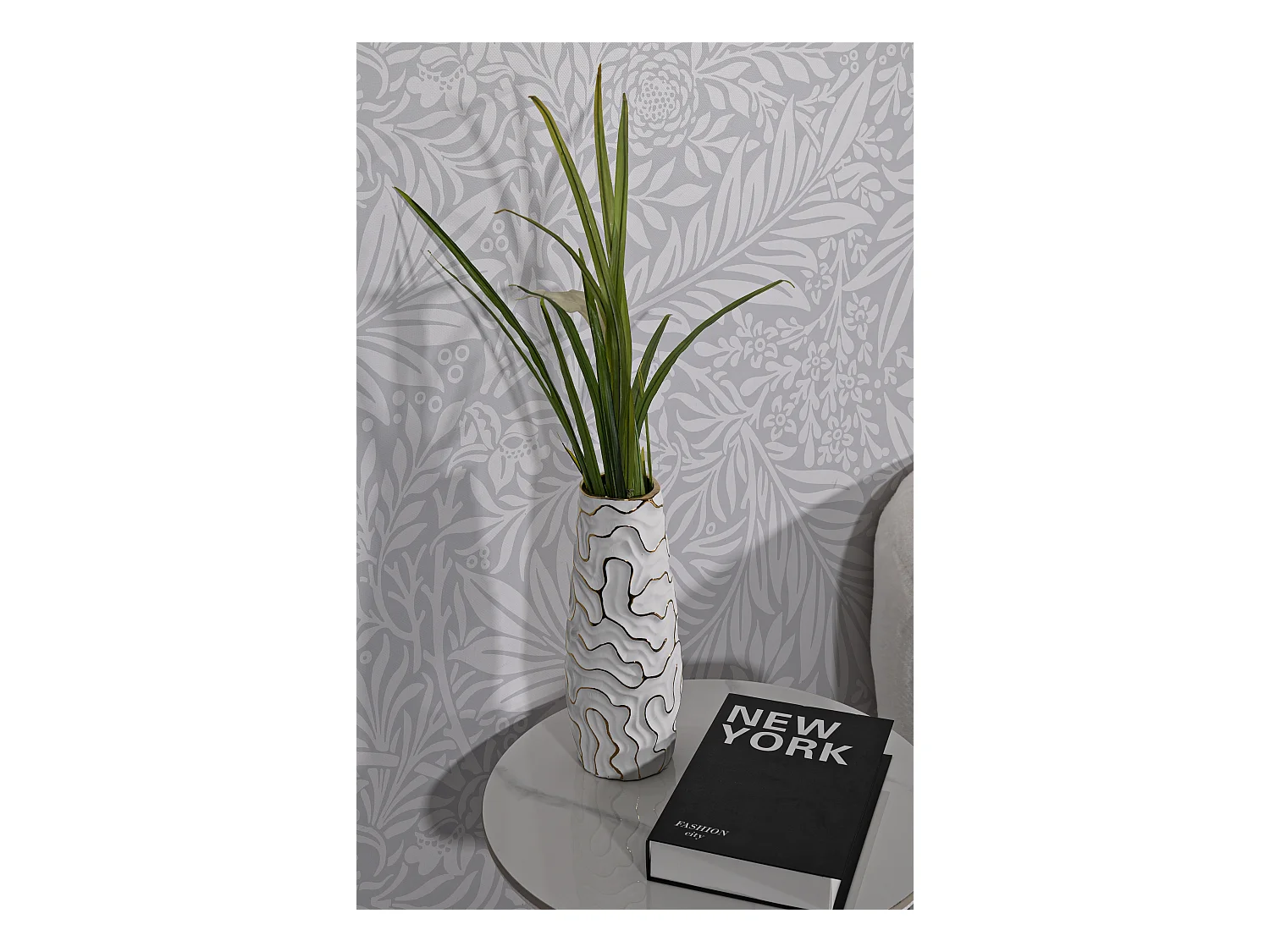 Vase Design en Céramique "Lia" 29cm Blanc