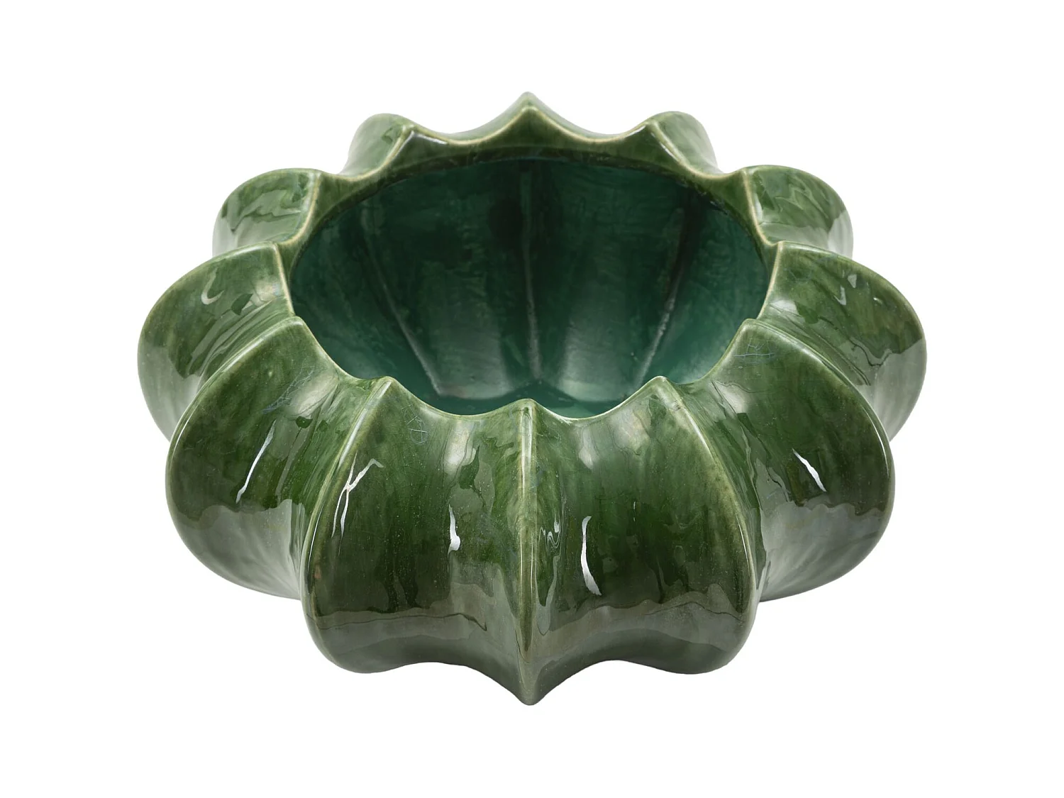 Vaso in ceramica colore verde cm ø 31x16