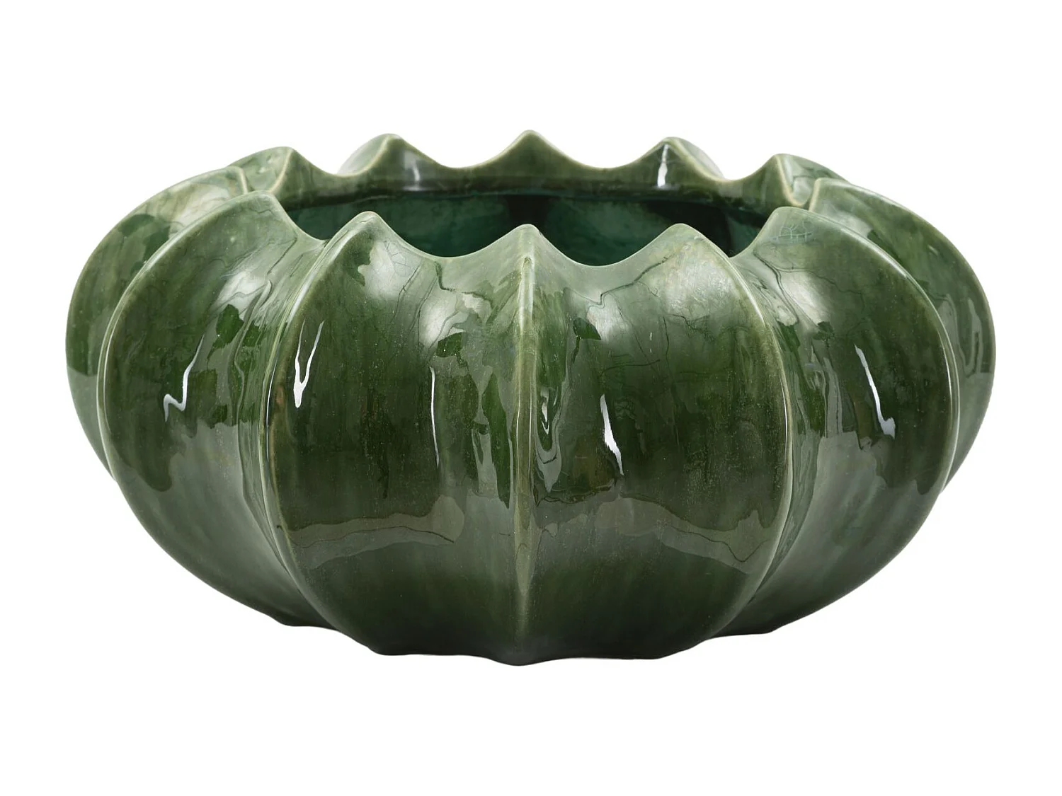 Vase en céramique verte, ø 31x16 cm