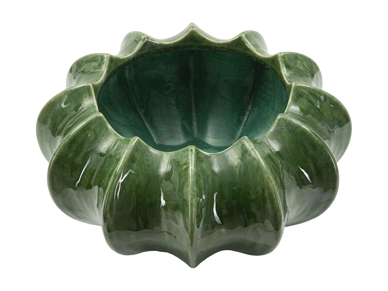Vase en céramique verte, ø 31x16 cm