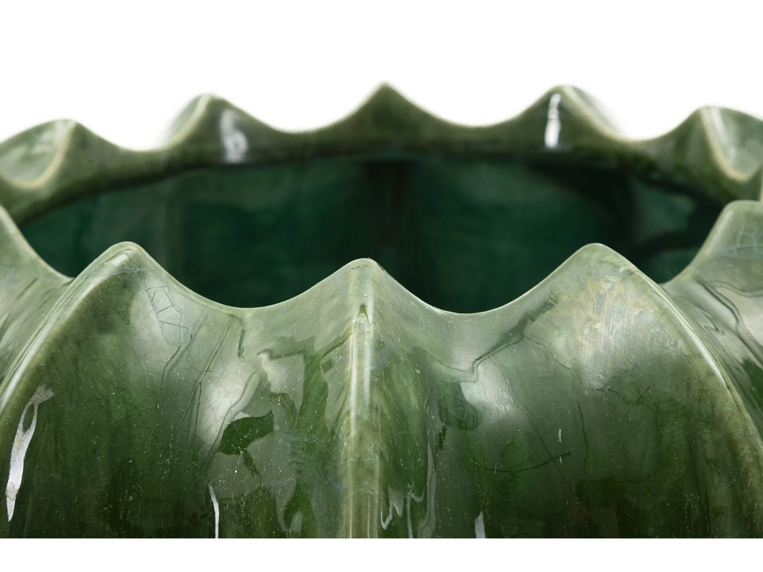 Vase en céramique verte, ø 31x16 cm